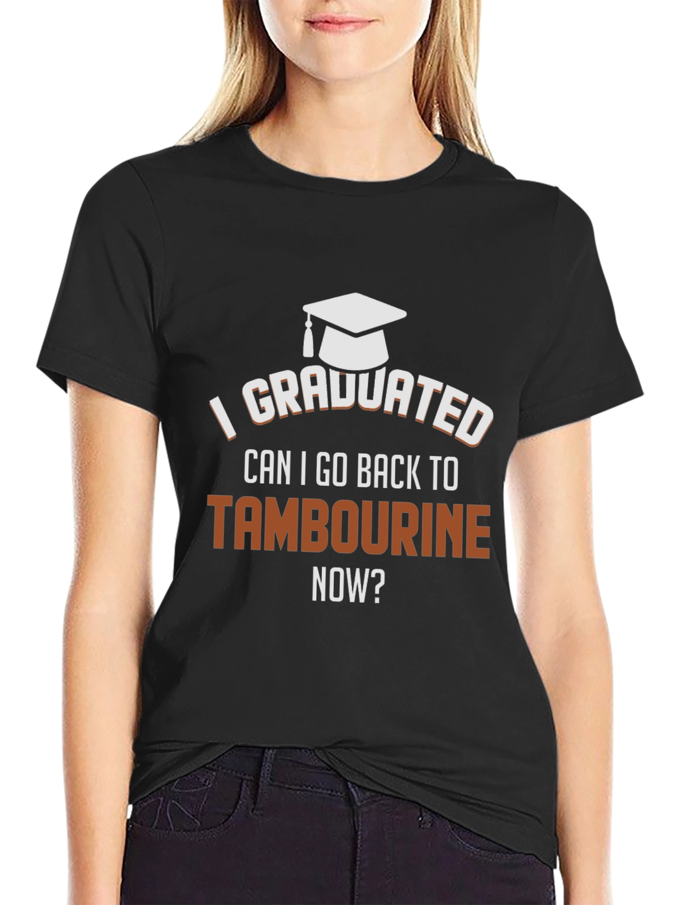 Funny Graduation T-Shirt - I Graduated Tambourine