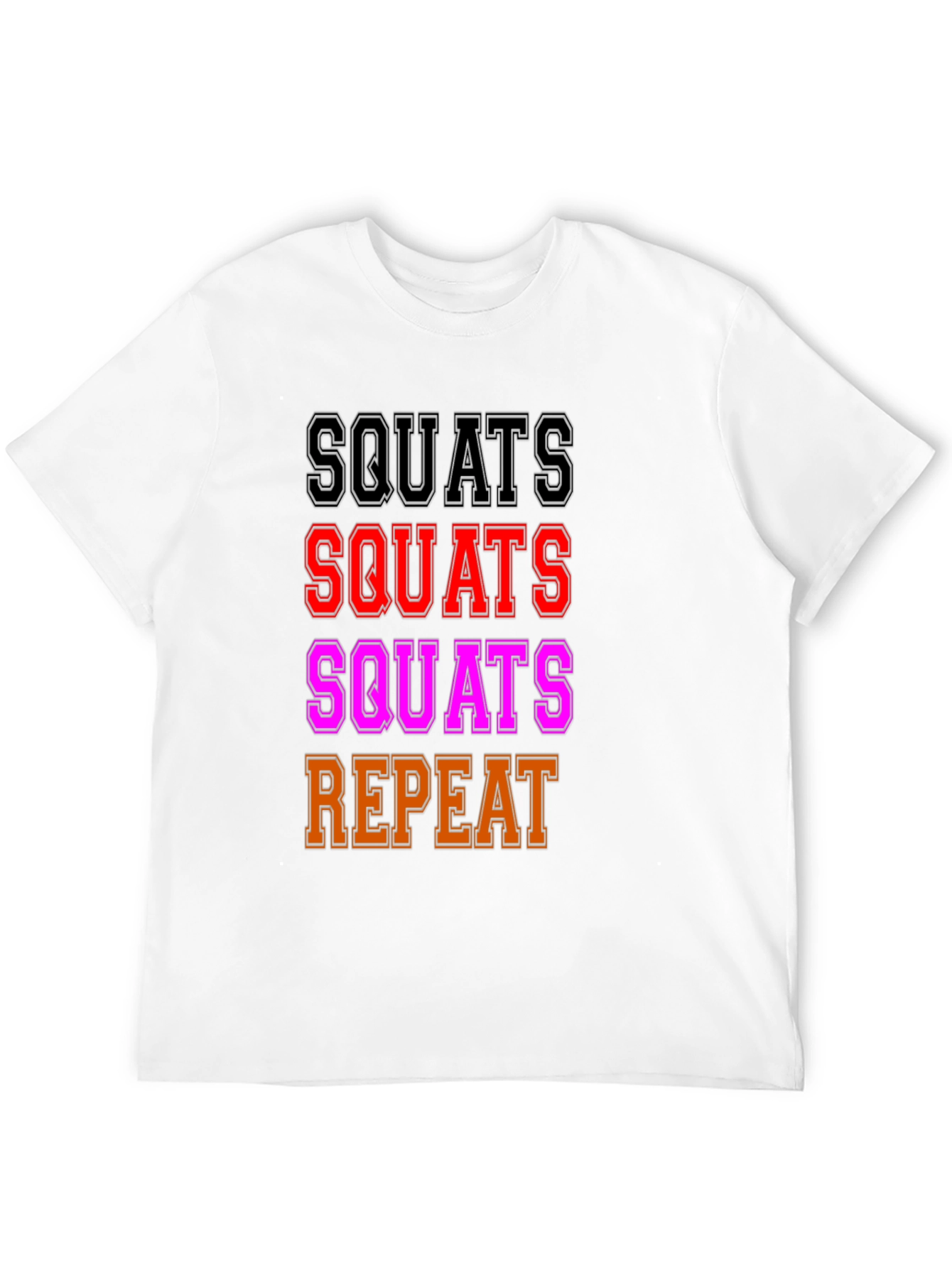 Squats Repeat Graphic T-Shirt - Workout Motivation