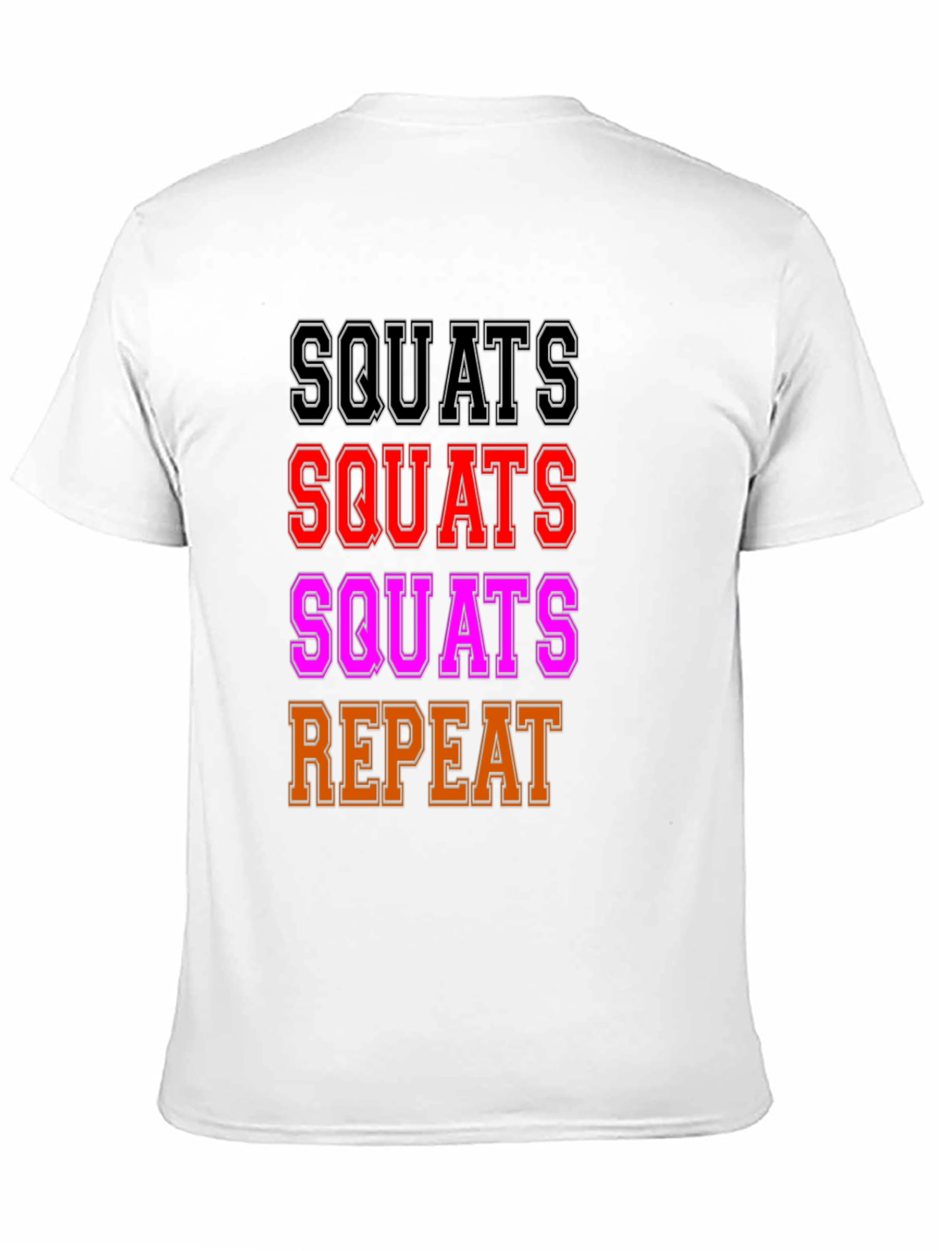 Squats Repeat Graphic T-Shirt - Workout Motivation