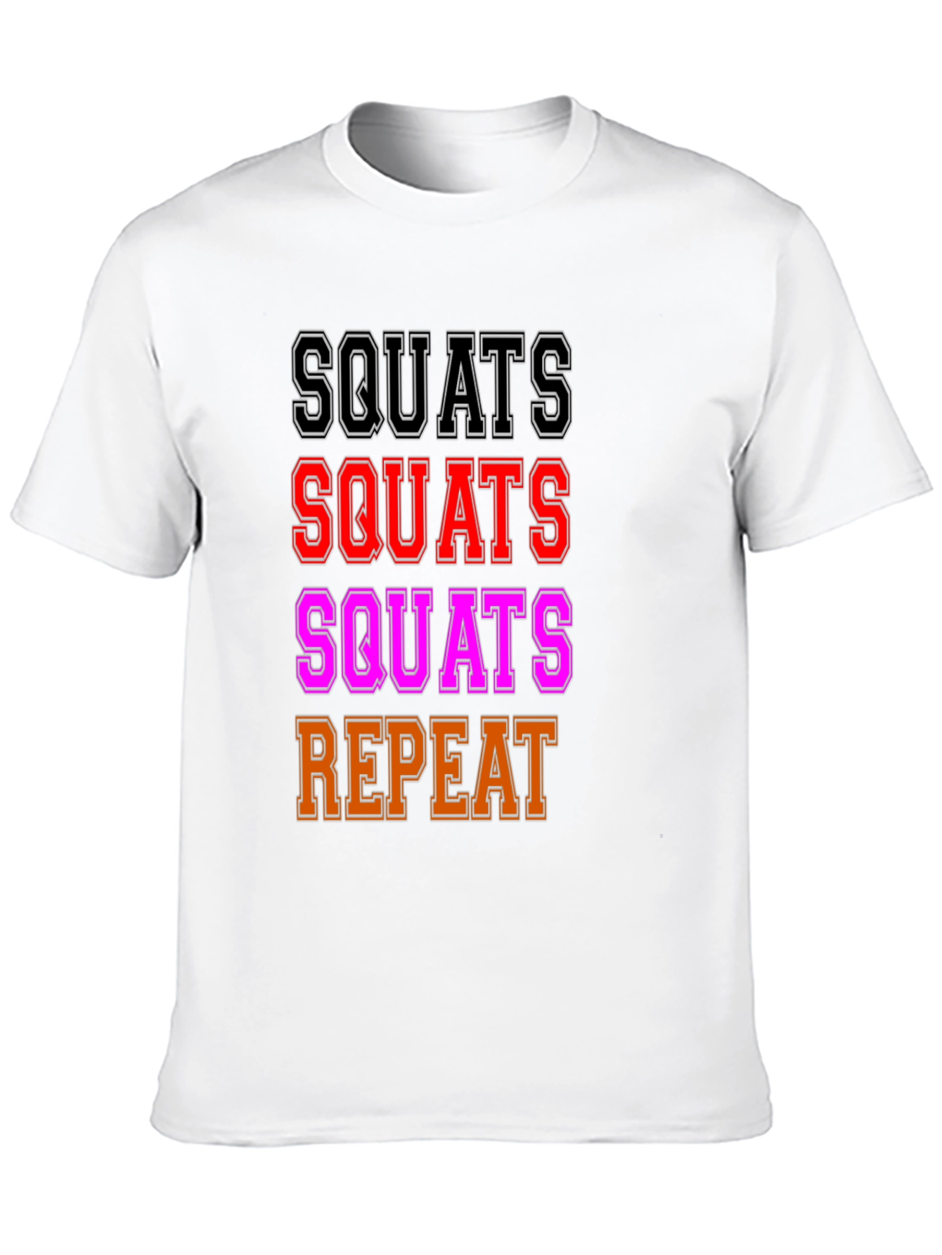 Squats Repeat Graphic T-Shirt - Workout Motivation