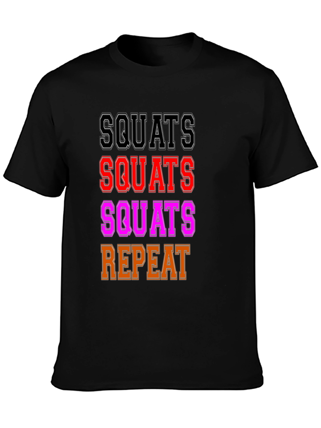Squats Repeat Graphic T-Shirt - Workout Motivation
