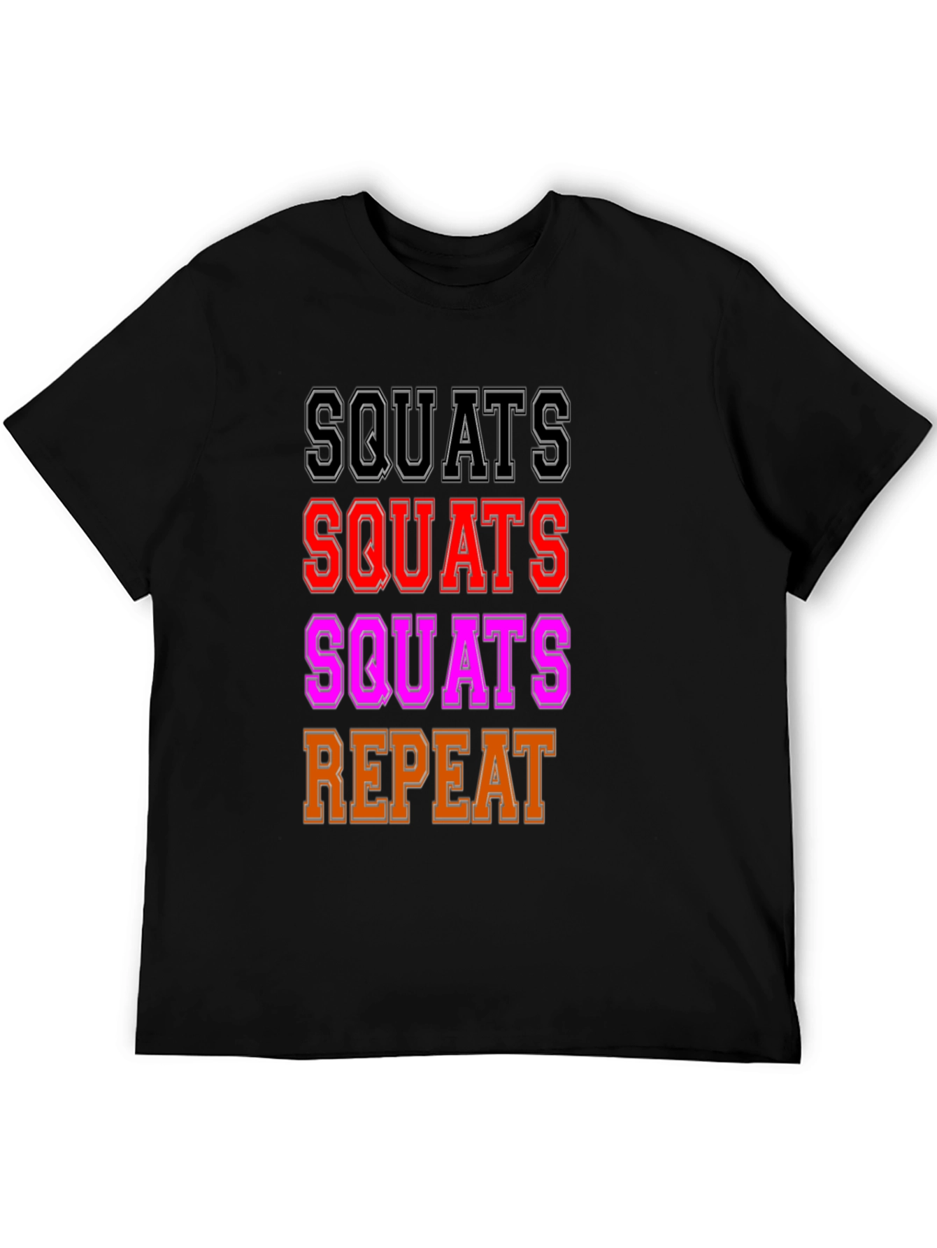 Squats Repeat Graphic T-Shirt - Workout Motivation