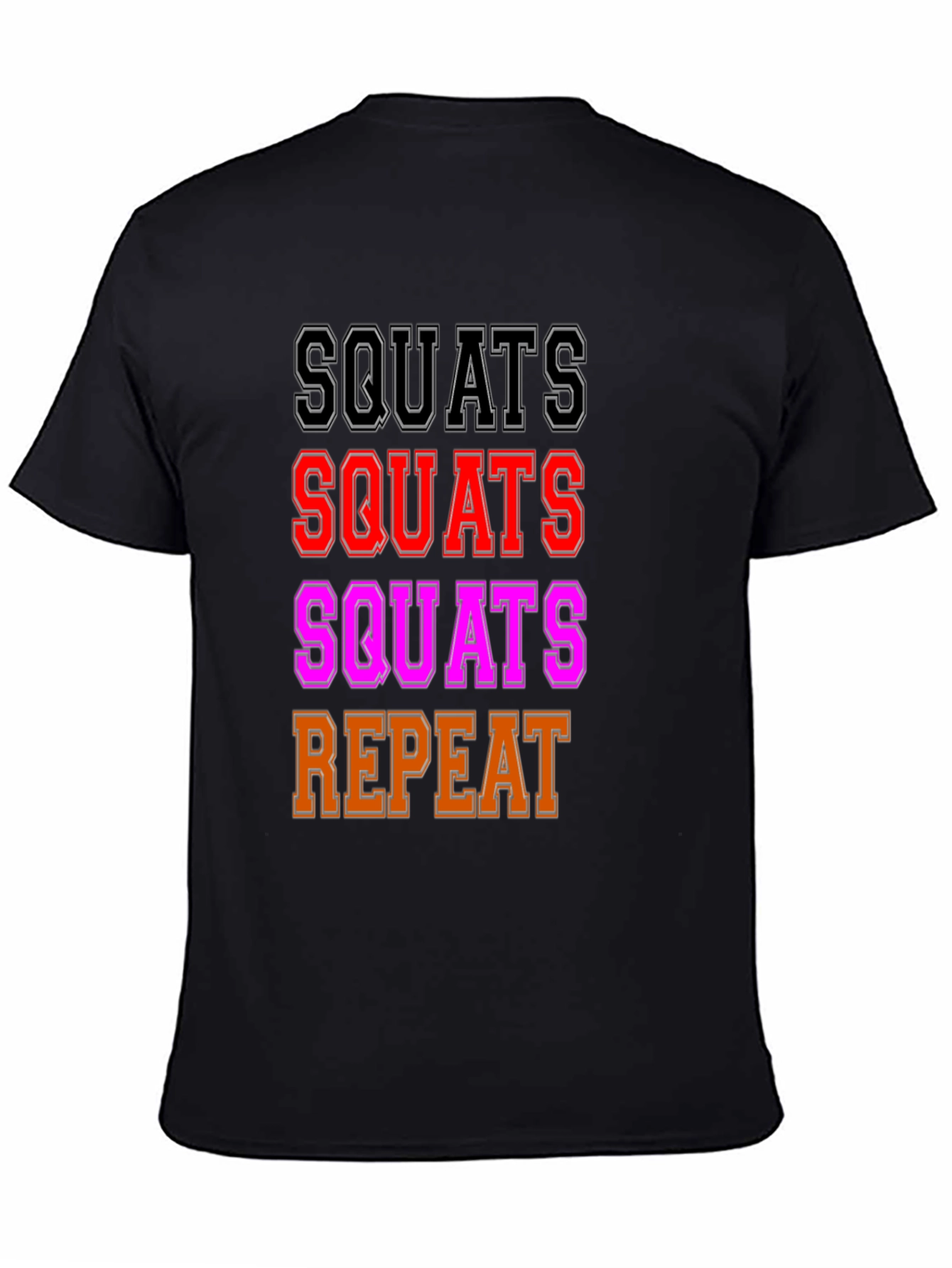 Squats Repeat Graphic T-Shirt - Workout Motivation