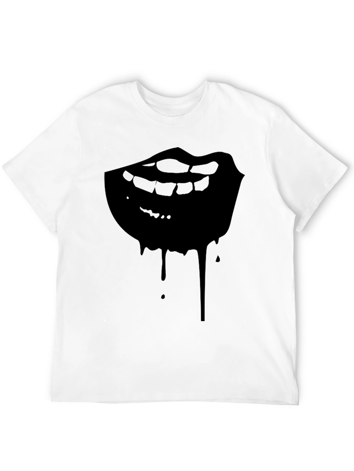 Dripping Lips Graphic Tee - Mens Black T-Shirt