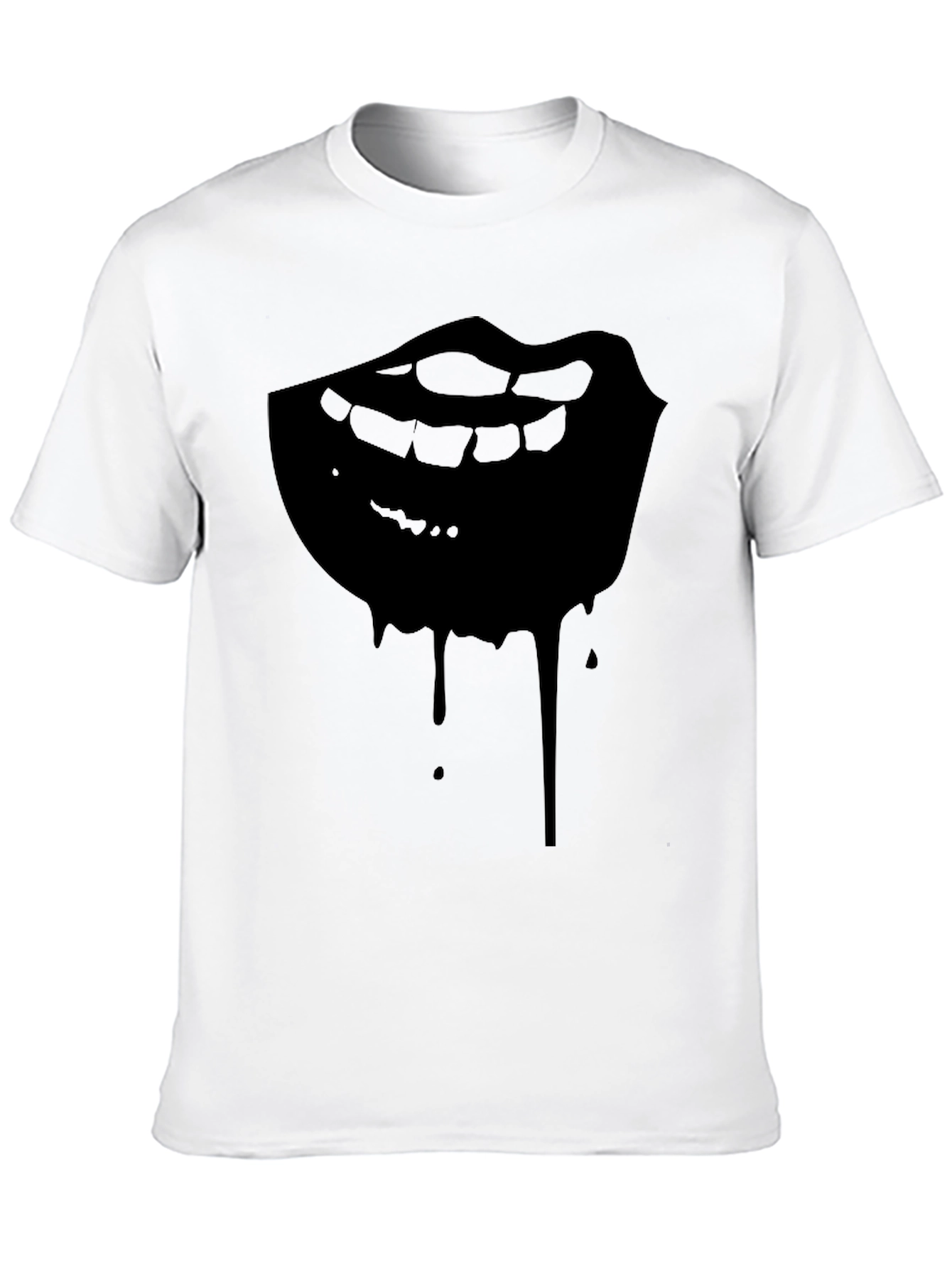 Dripping Lips Graphic Tee - Mens Black T-Shirt