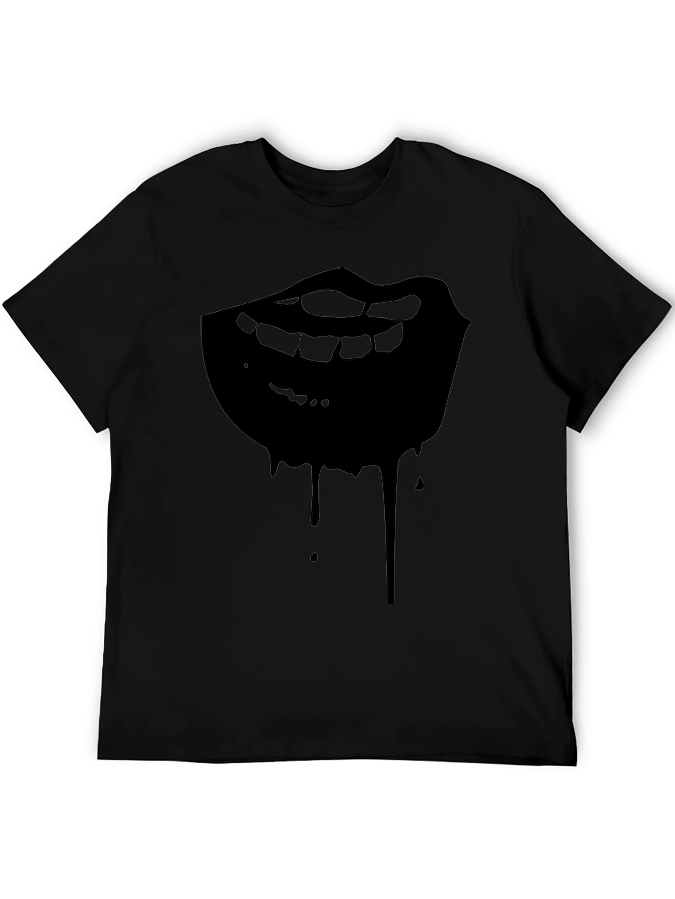 Dripping Lips Graphic Tee - Mens Black T-Shirt