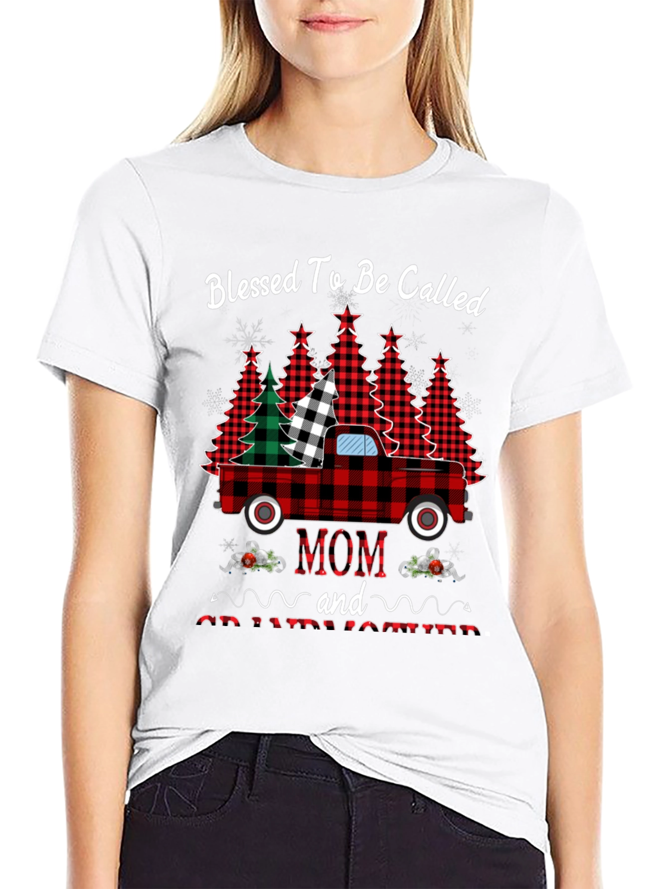 Blessed Mom Christmas Truck T-Shirt