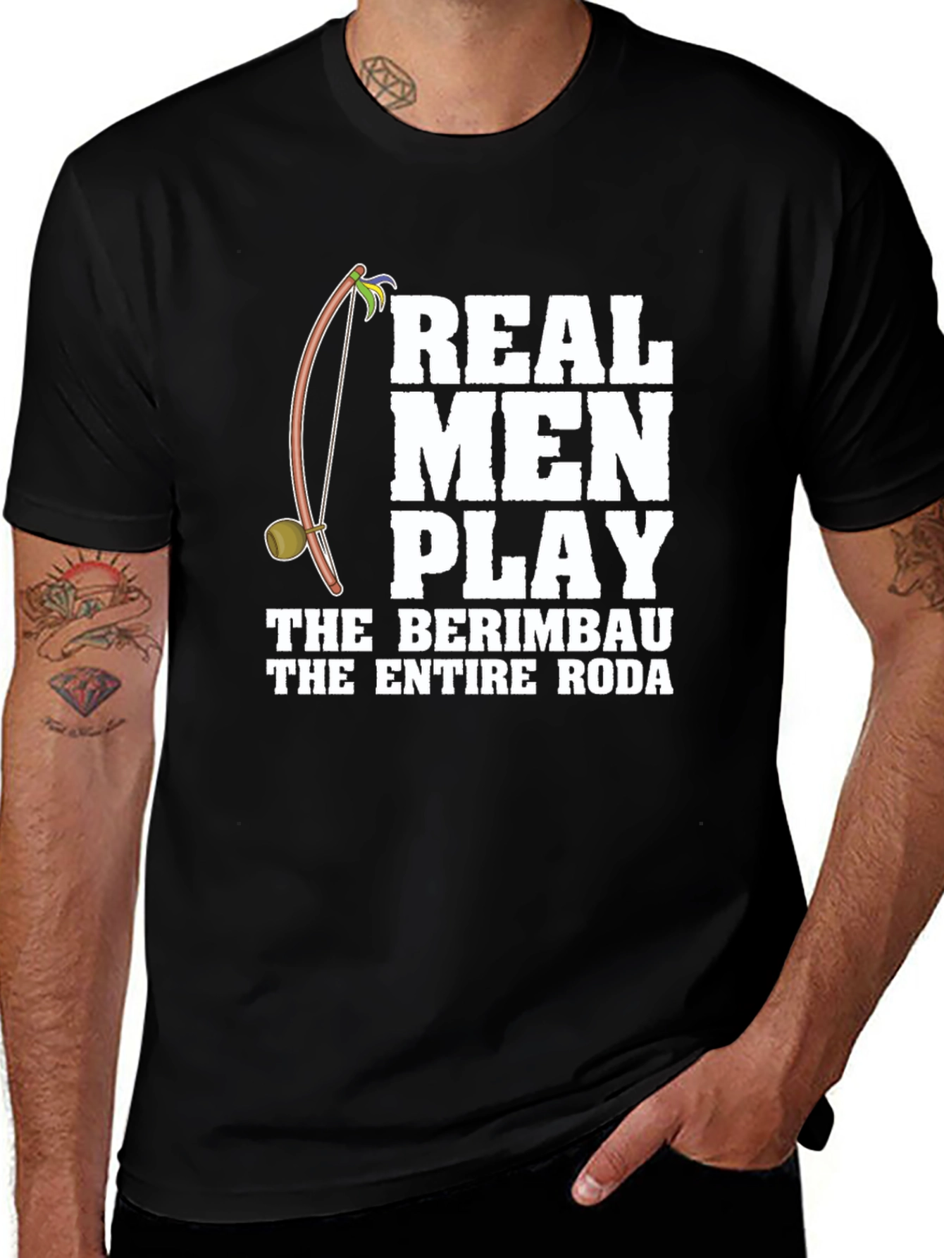Real Men Play Berimbau T-Shirt - Capoeira Apparel