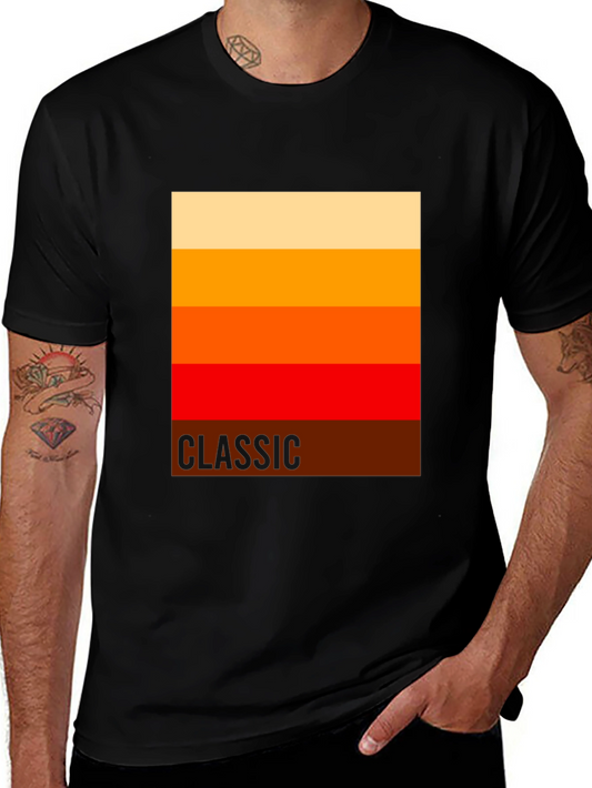 Retro Striped Classic T-Shirt - Vintage Style