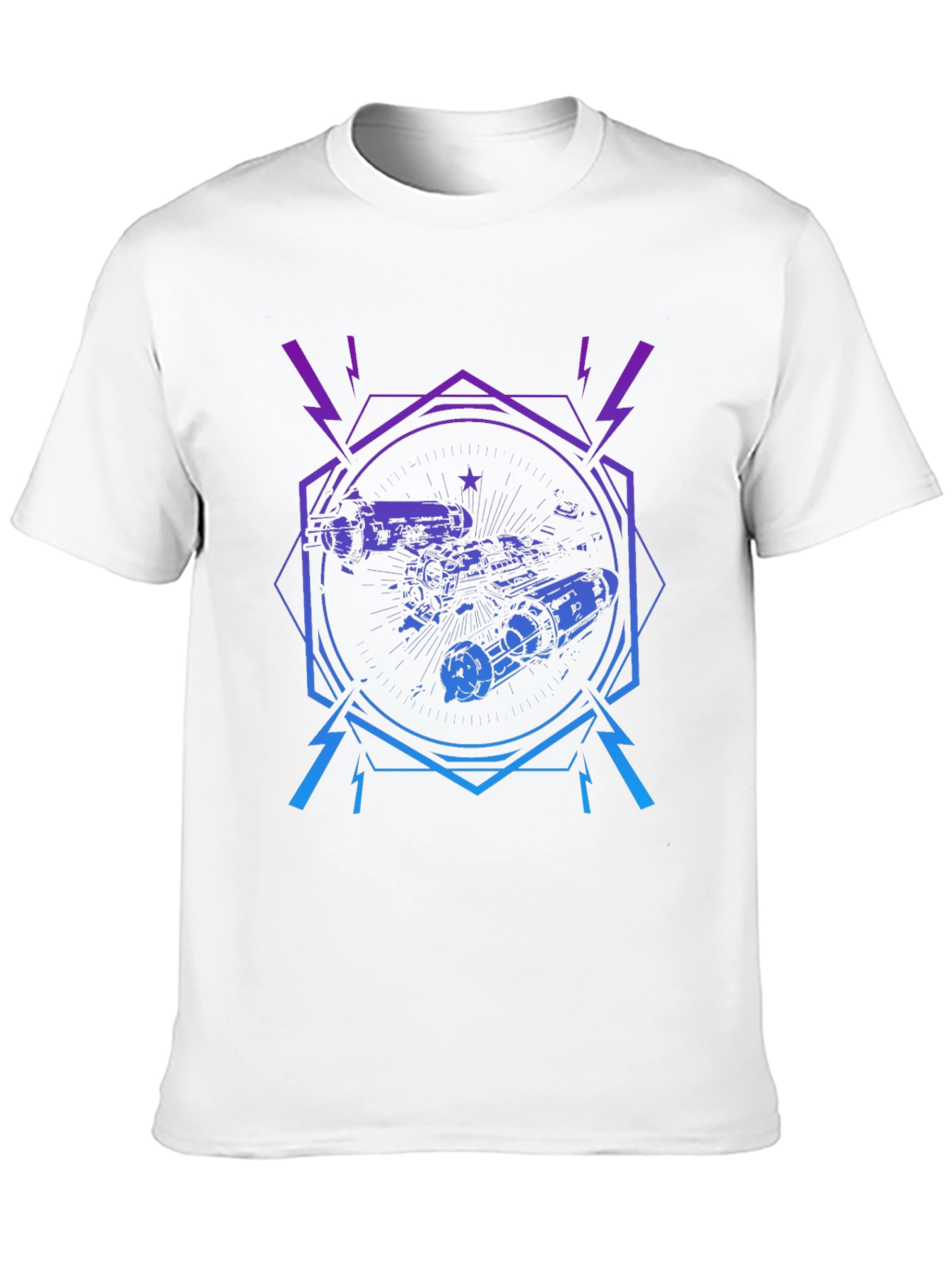 Cyberpunk Spaceship Graphic Tee - Black