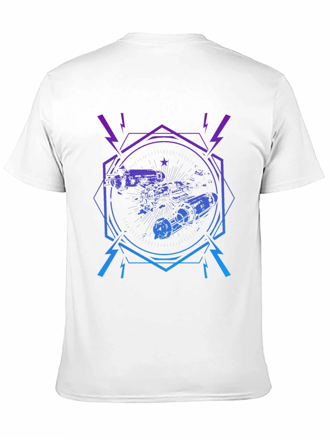 Cyberpunk Spaceship Graphic Tee - Black