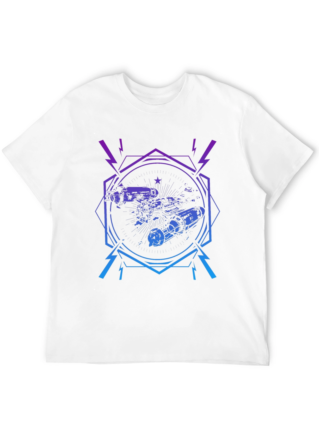 Cyberpunk Spaceship Graphic Tee - Black