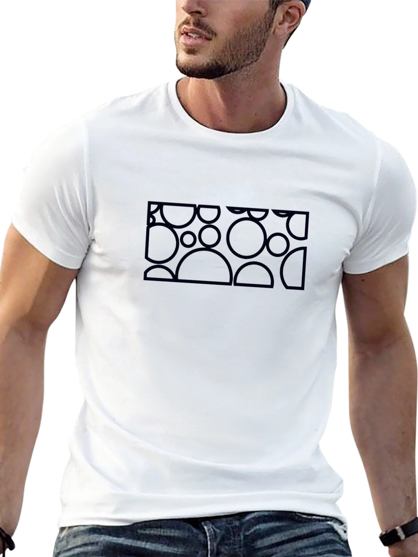 Modern Graphic Print Black T-Shirt - Stylish Casual Wear