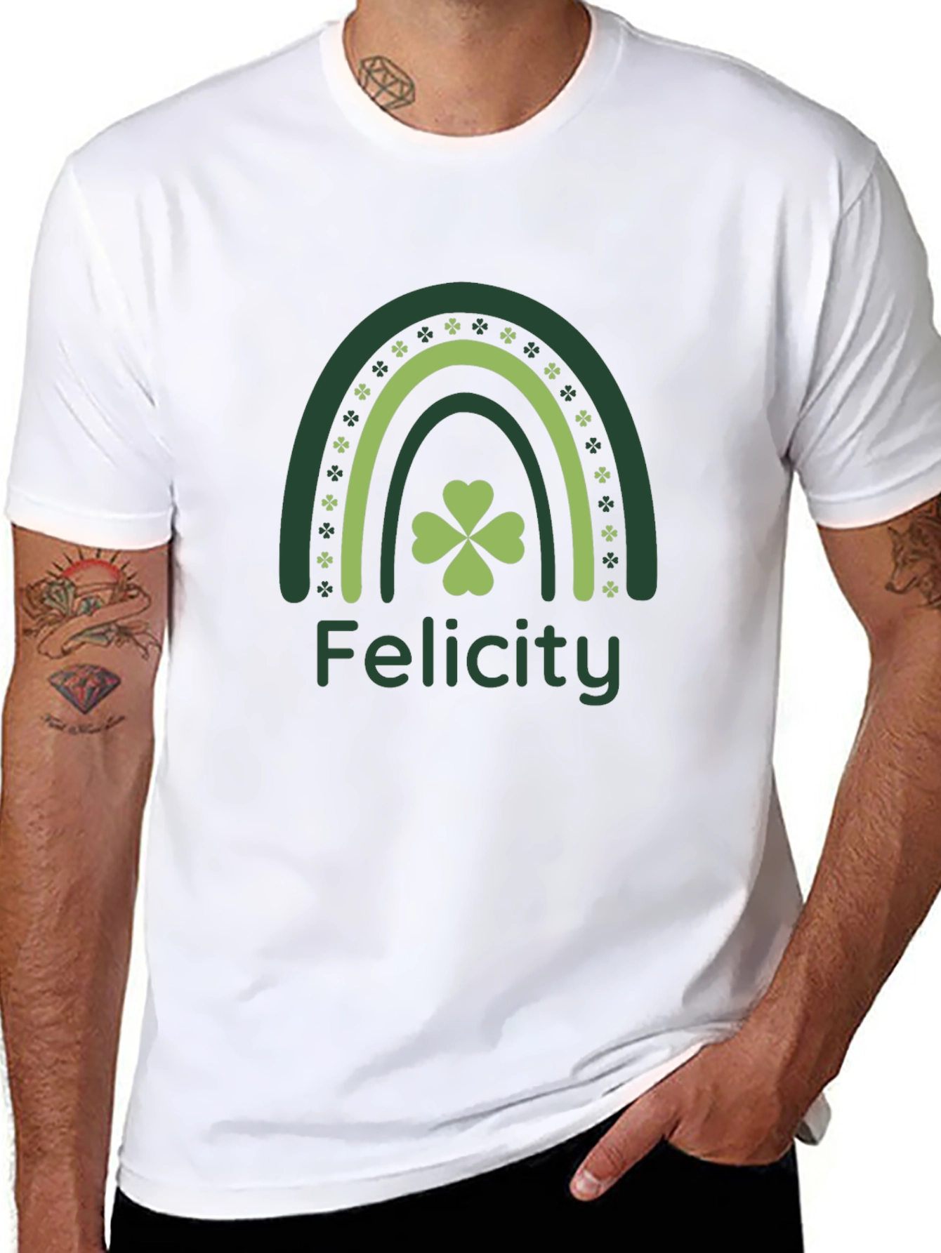 Felicity St. Patricks Day Rainbow Clover T-Shirt