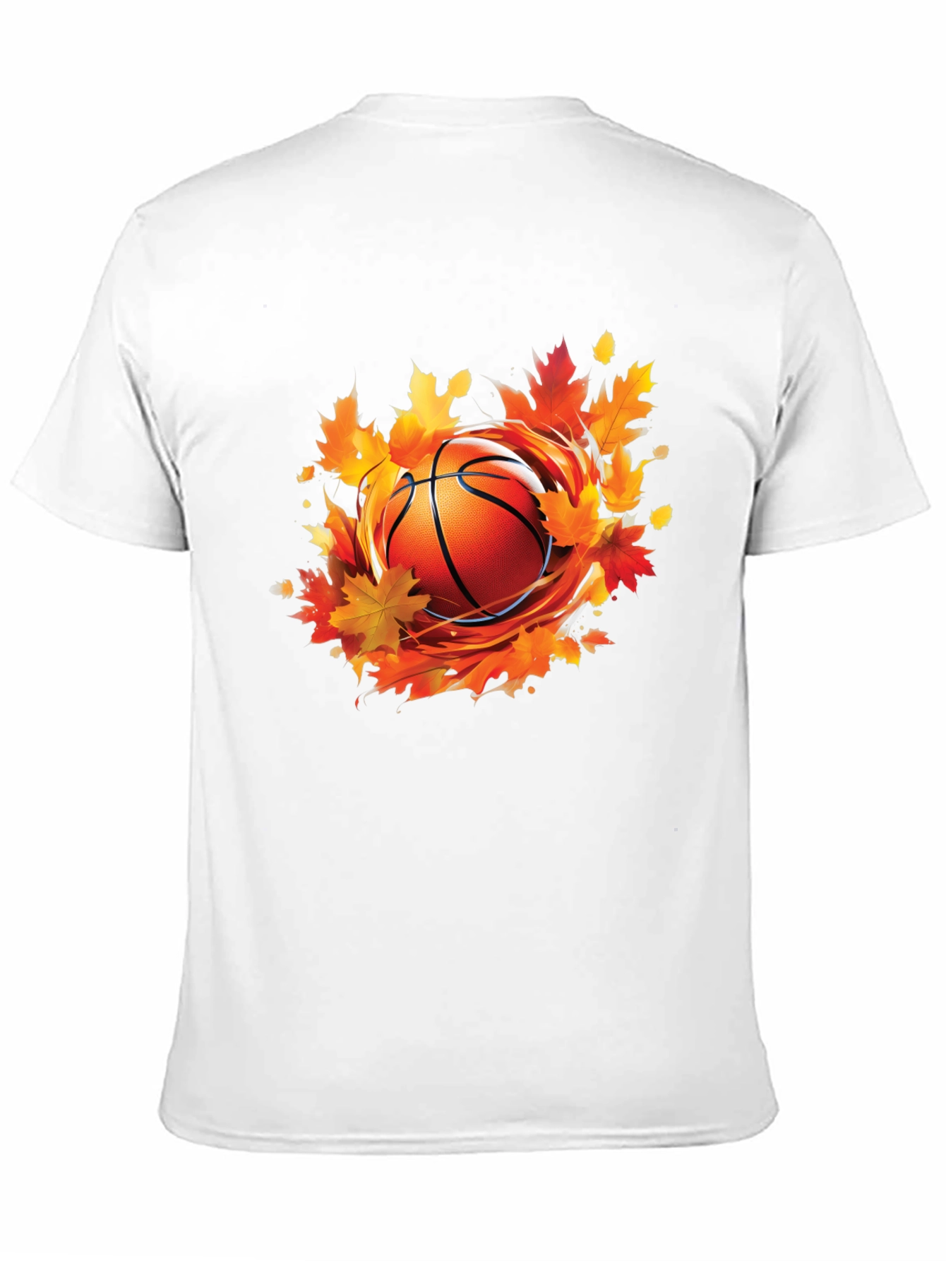 Fall Basketball Graphic Tee - Autumn Leaves