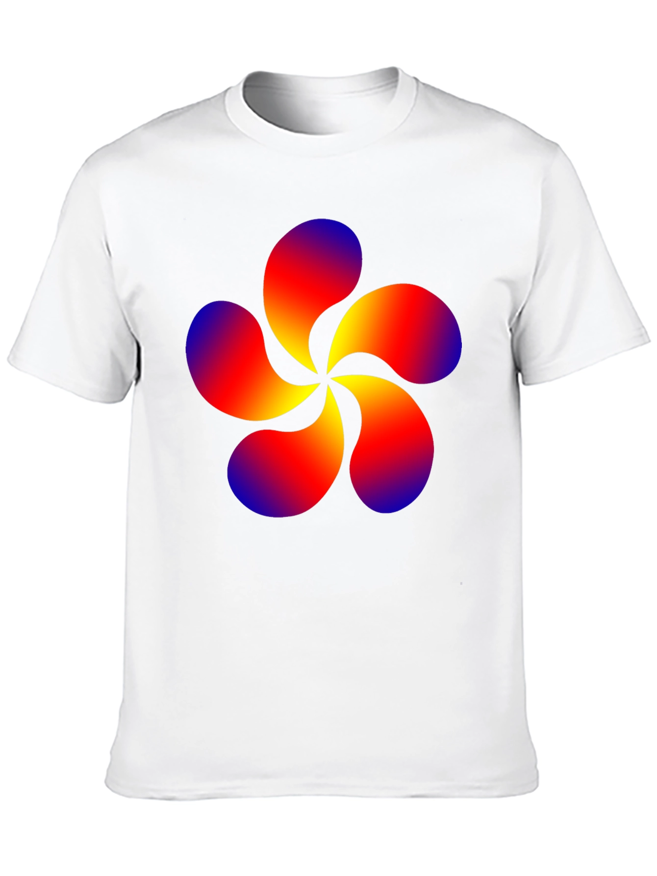 Abstract Swirl Flower Graphic Black T-Shirt