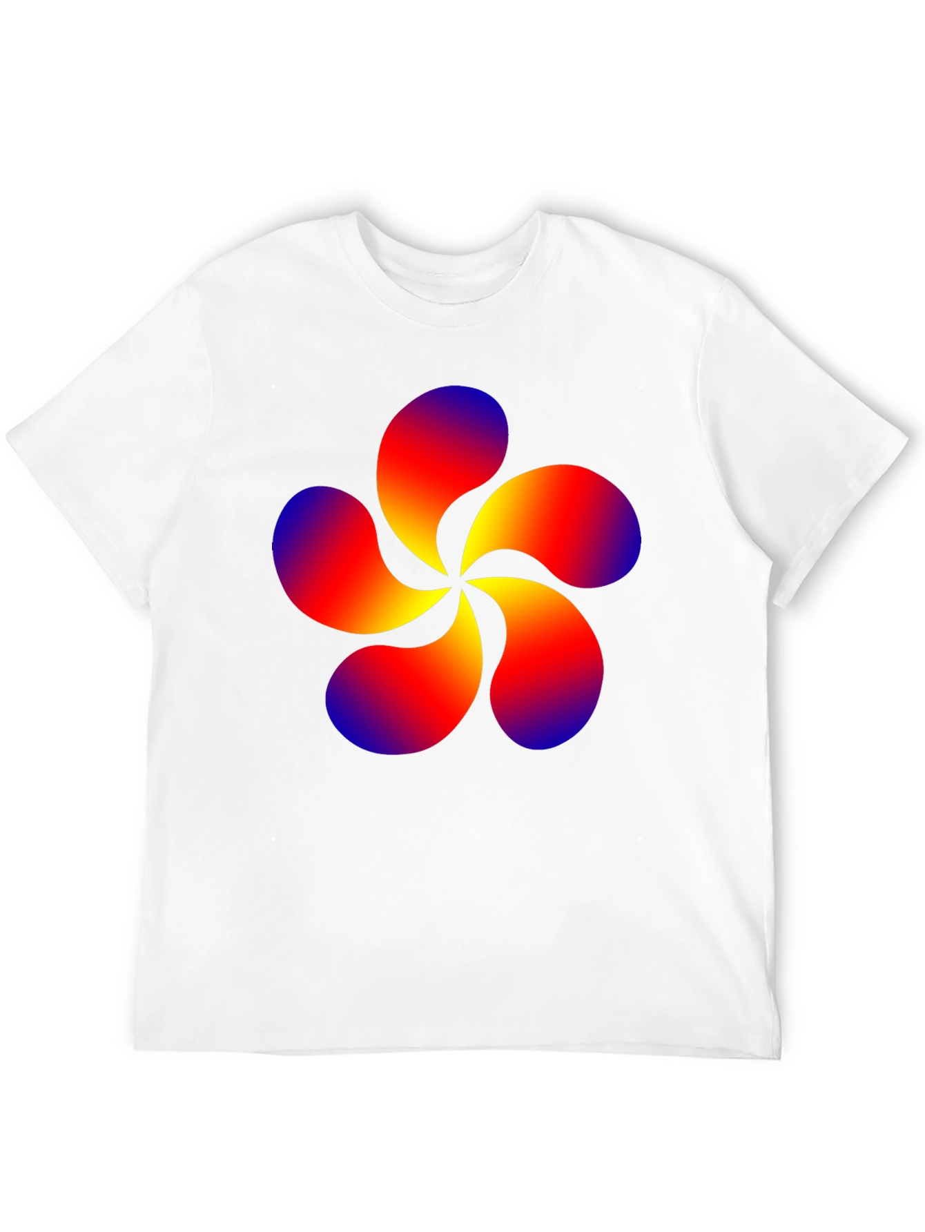 Abstract Swirl Flower Graphic Black T-Shirt