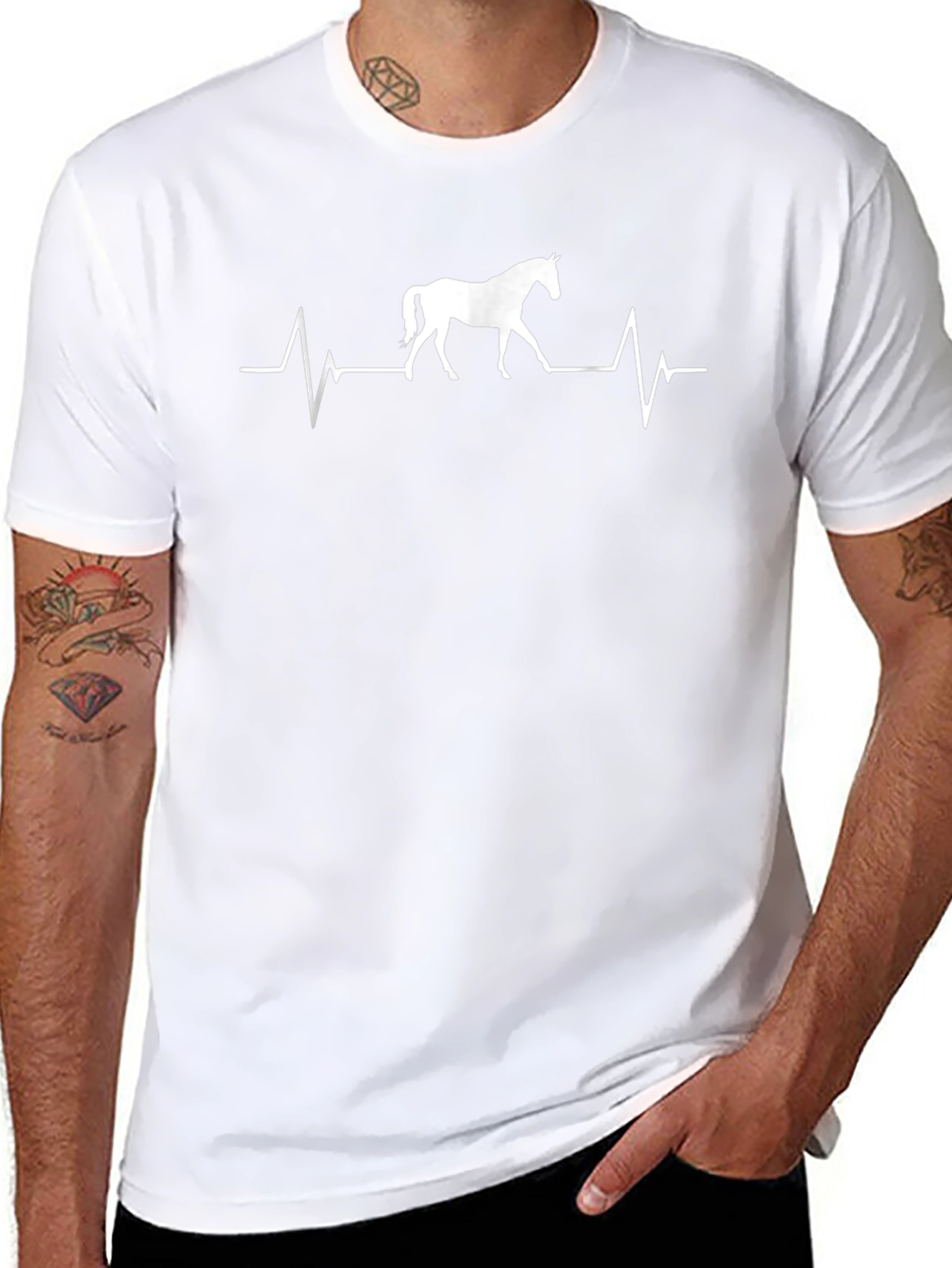 Horse Heartbeat Graphic Tee - Equestrian Style