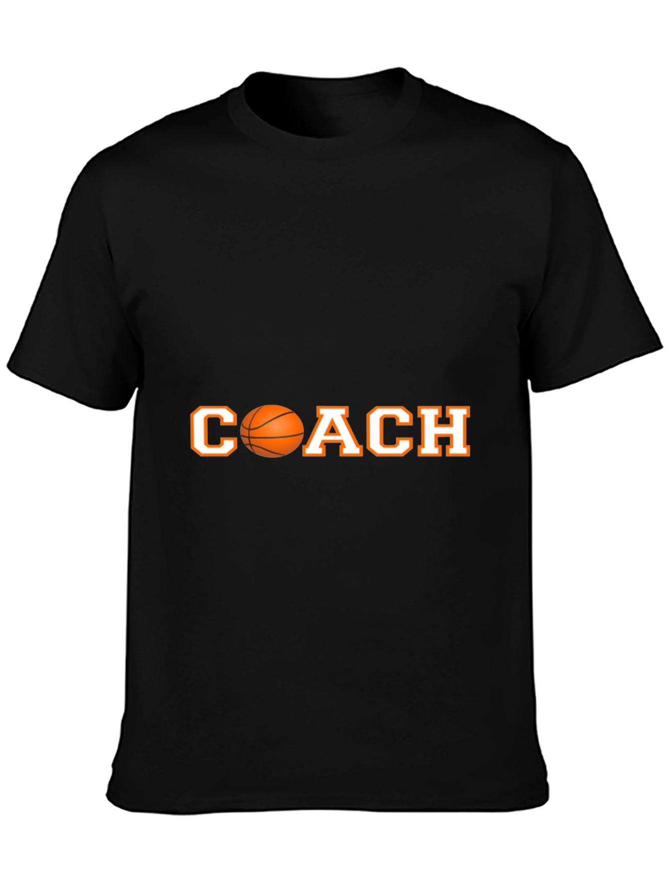 Basketball Coach T-Shirt - Black Cotton Tee