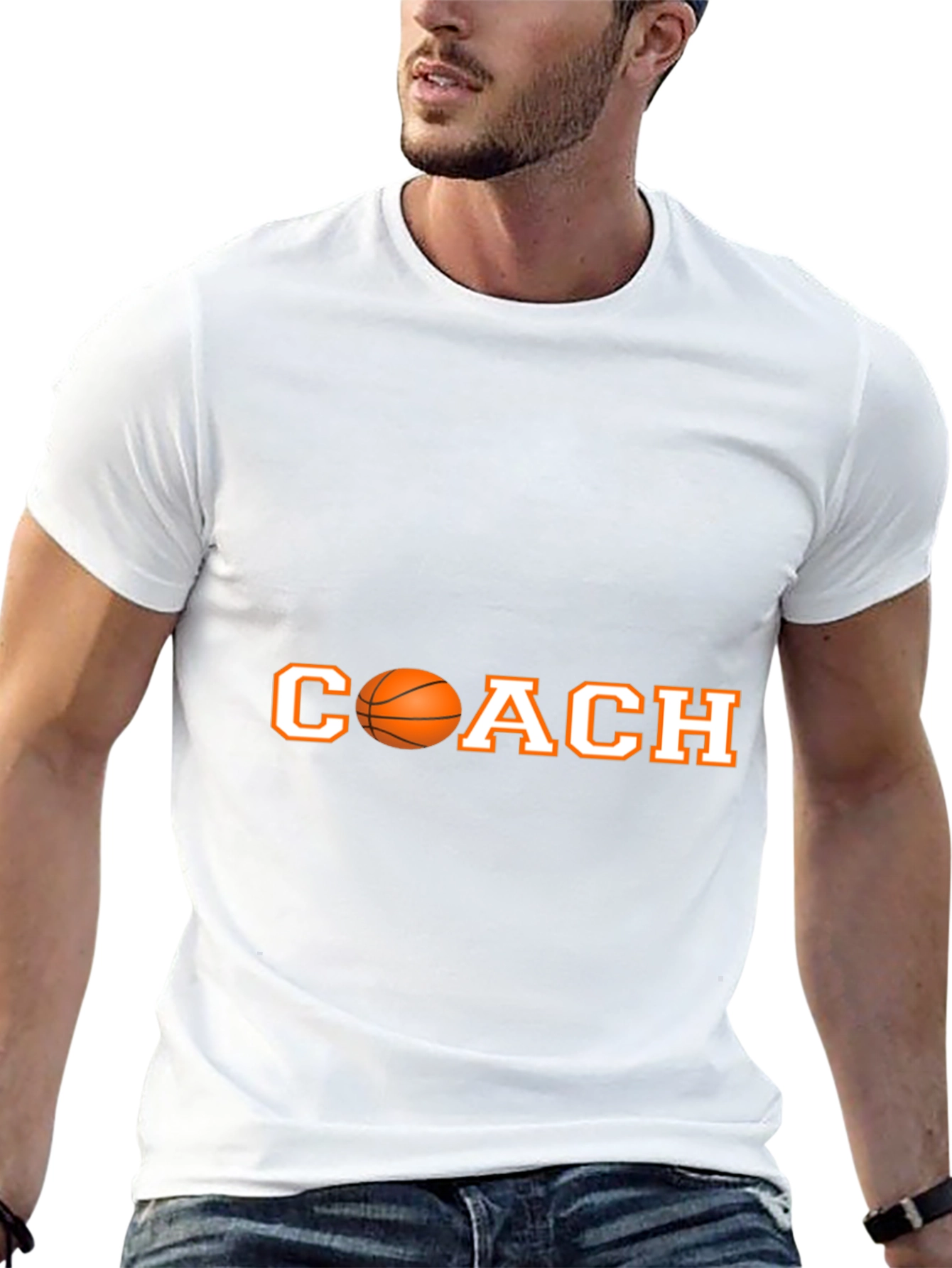 Basketball Coach T-Shirt - Black Cotton Tee