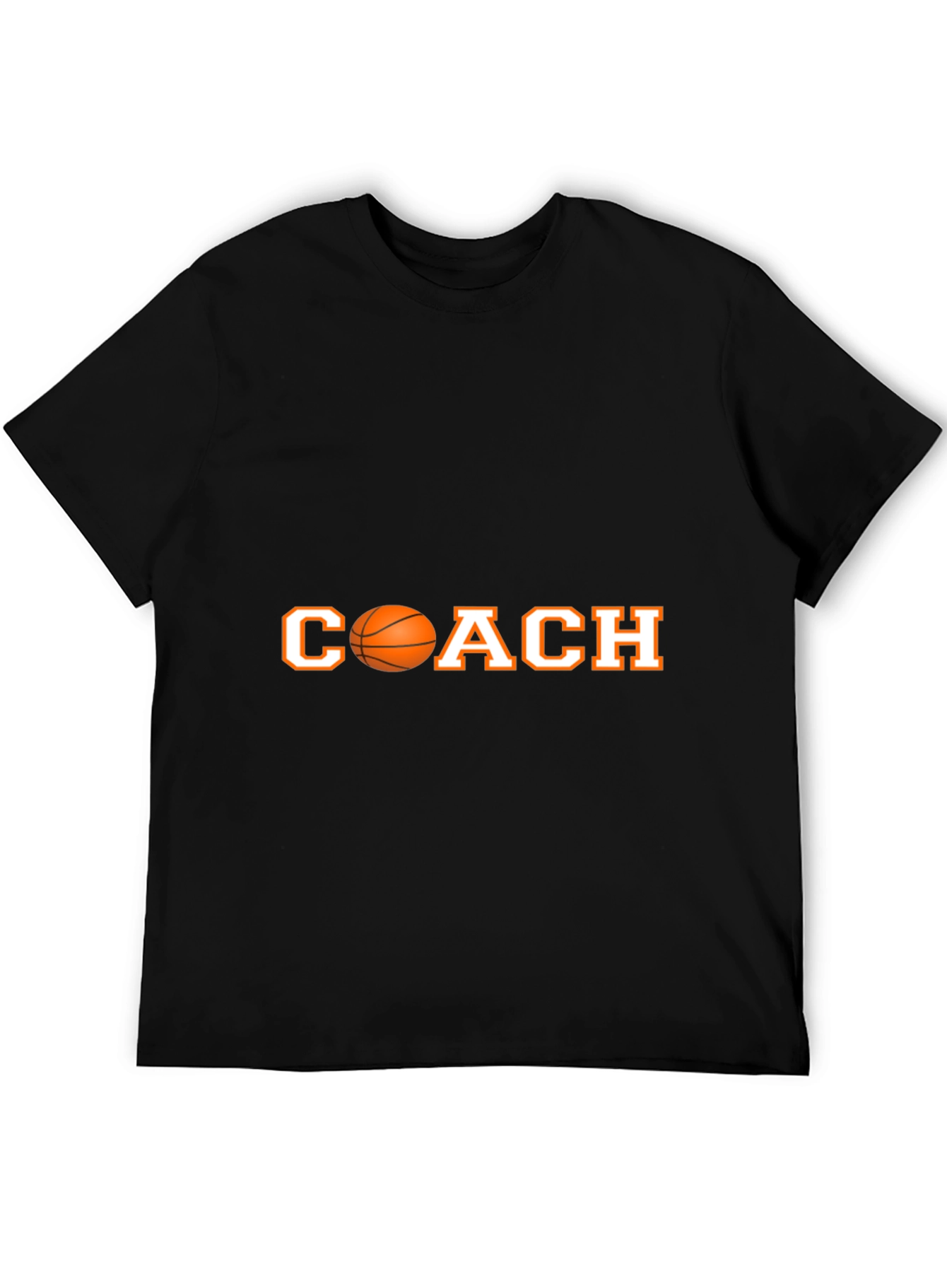 Basketball Coach T-Shirt - Black Cotton Tee