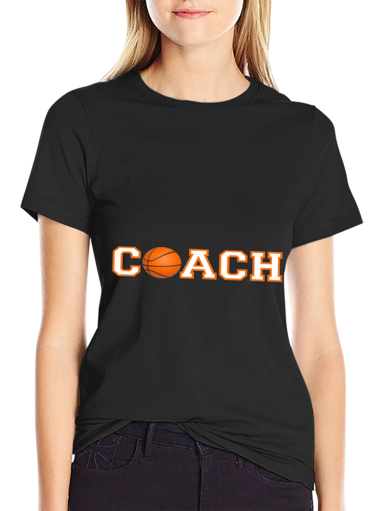 Basketball Coach T-Shirt - Black Cotton Tee