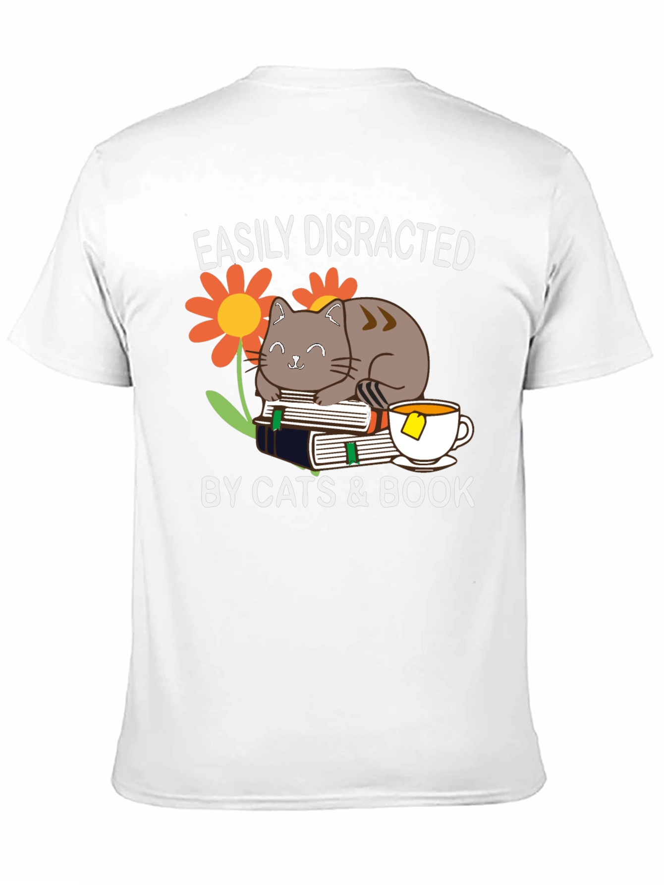 Easily Distracted By Cats & Books T-Shirt