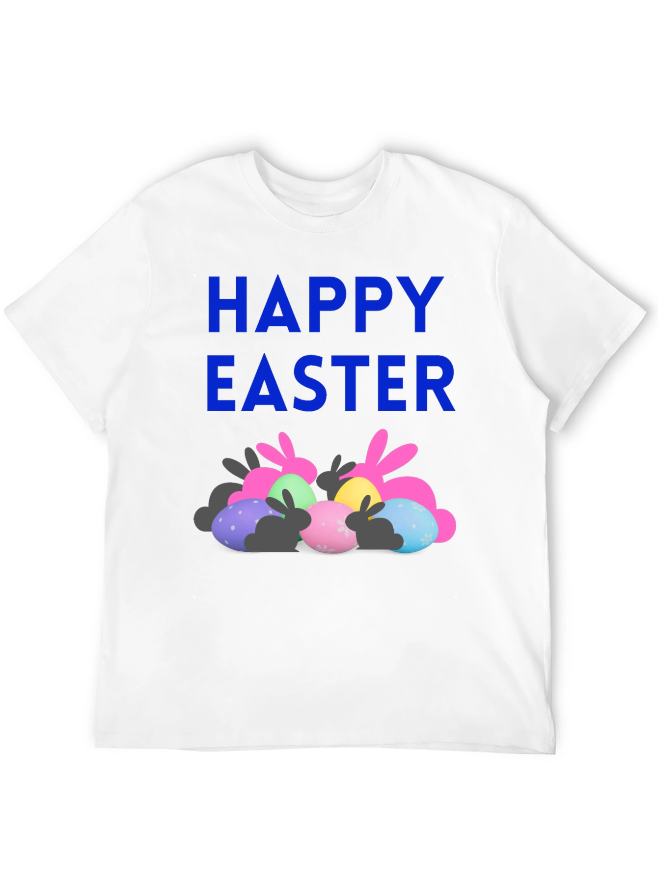 Happy Easter T-Shirt with Bunnies and Eggs