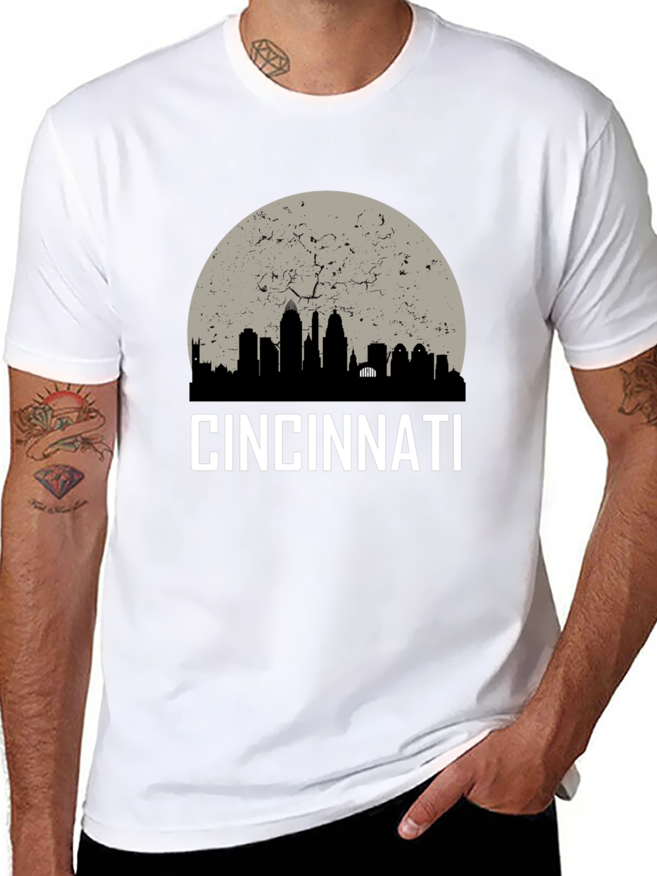 Cincinnati Skyline Graphic T-Shirt - Modern Cityscape Tee