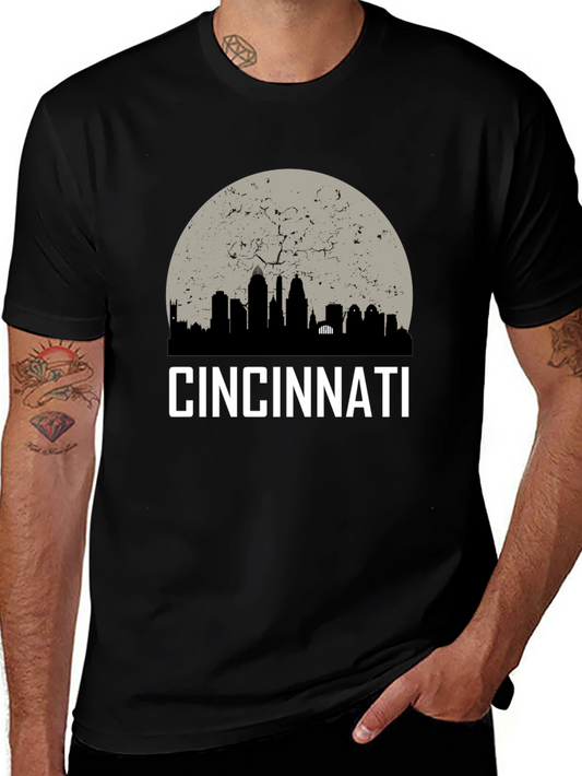 Cincinnati Skyline Graphic T-Shirt - Modern Cityscape Tee