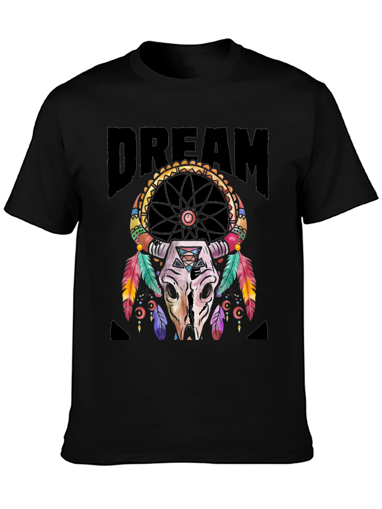 Dream Catcher Bull Skull Graphic Tee
