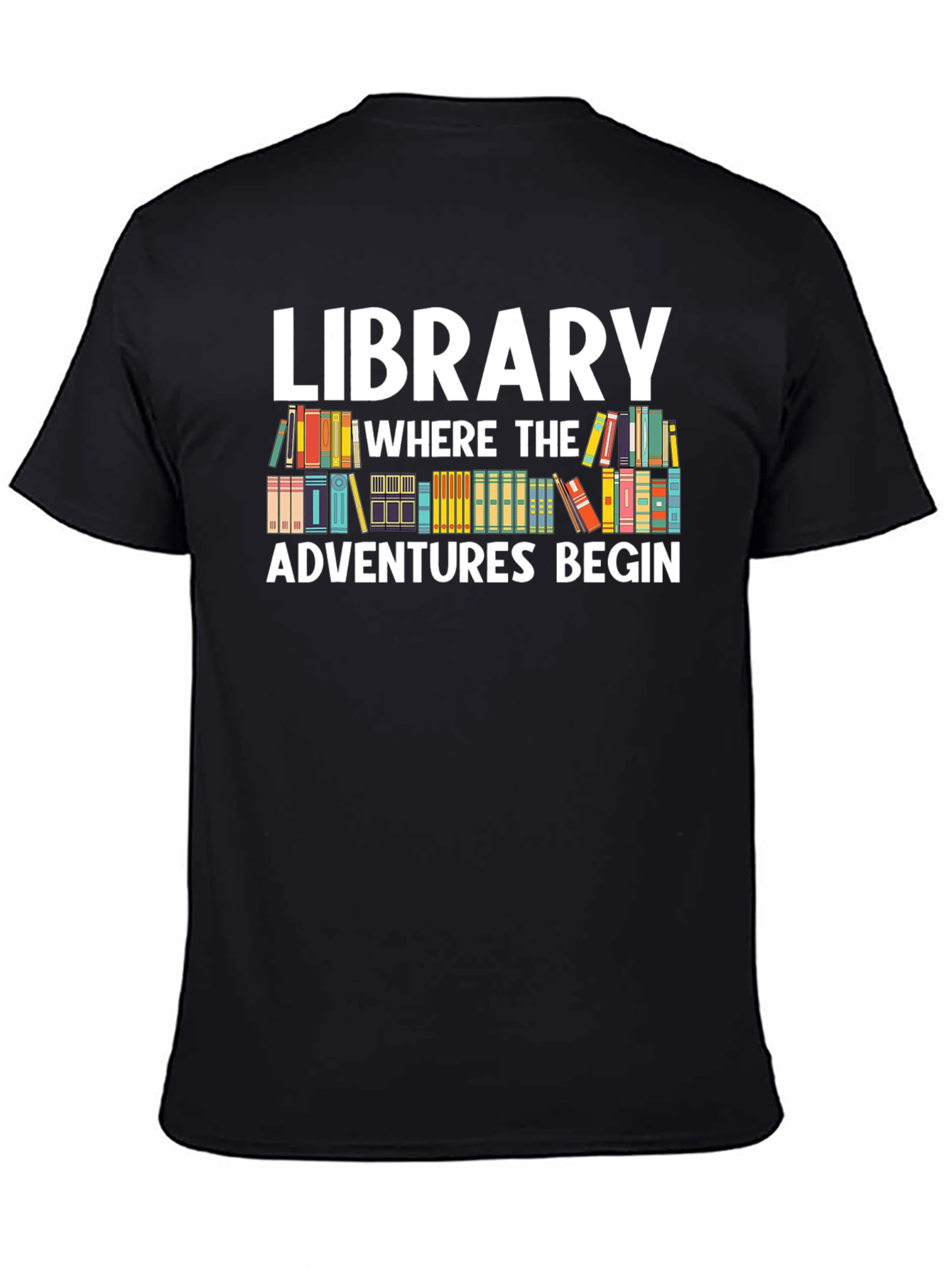 Library Adventures Graphic Tee - Book Lover Shirt
