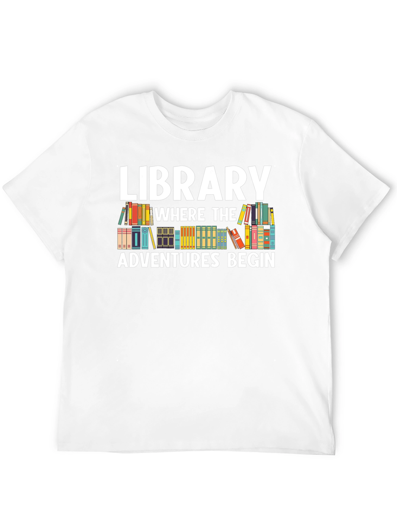 Library Adventures Graphic Tee - Book Lover Shirt