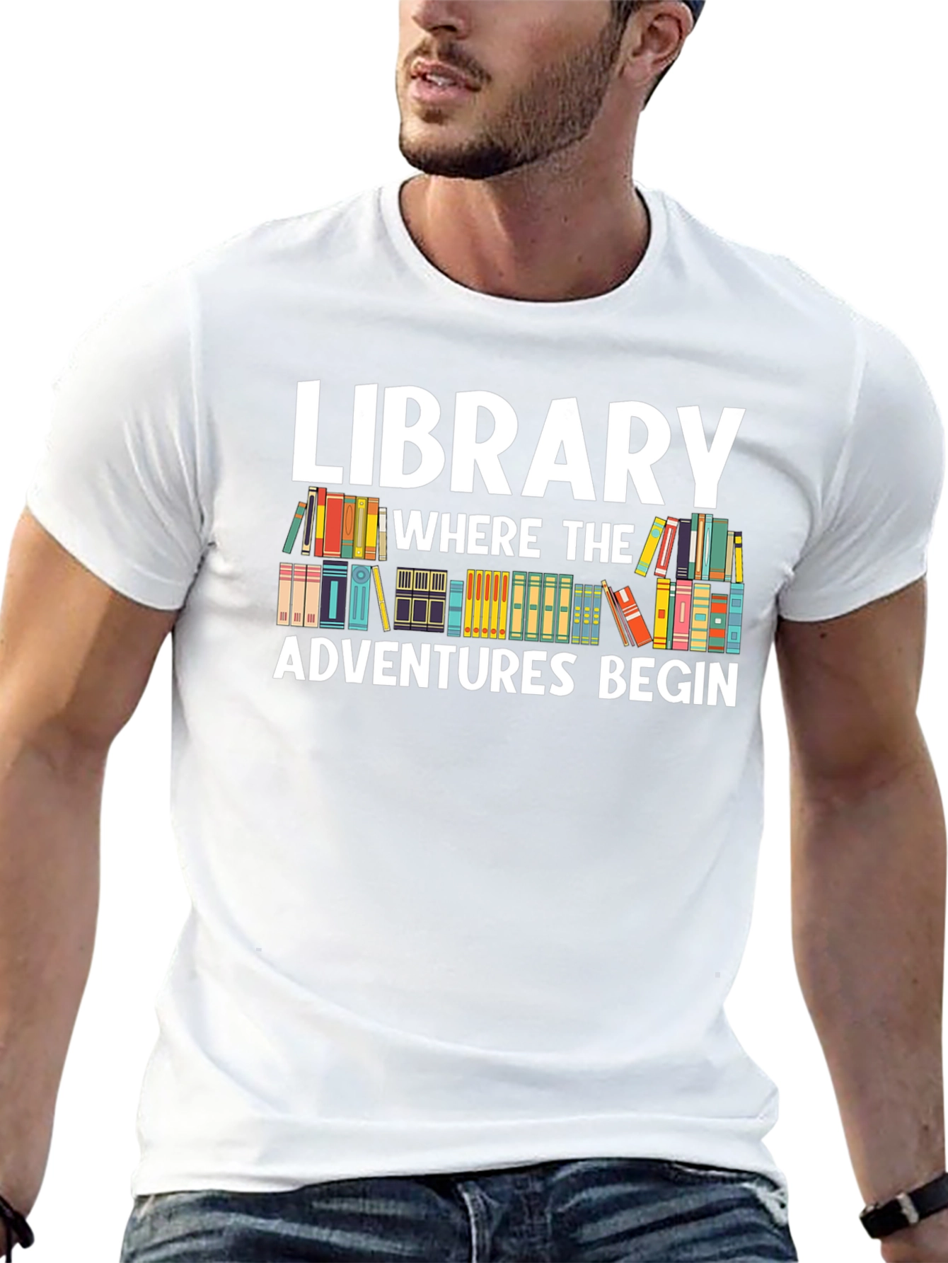 Library Adventures Graphic Tee - Book Lover Shirt