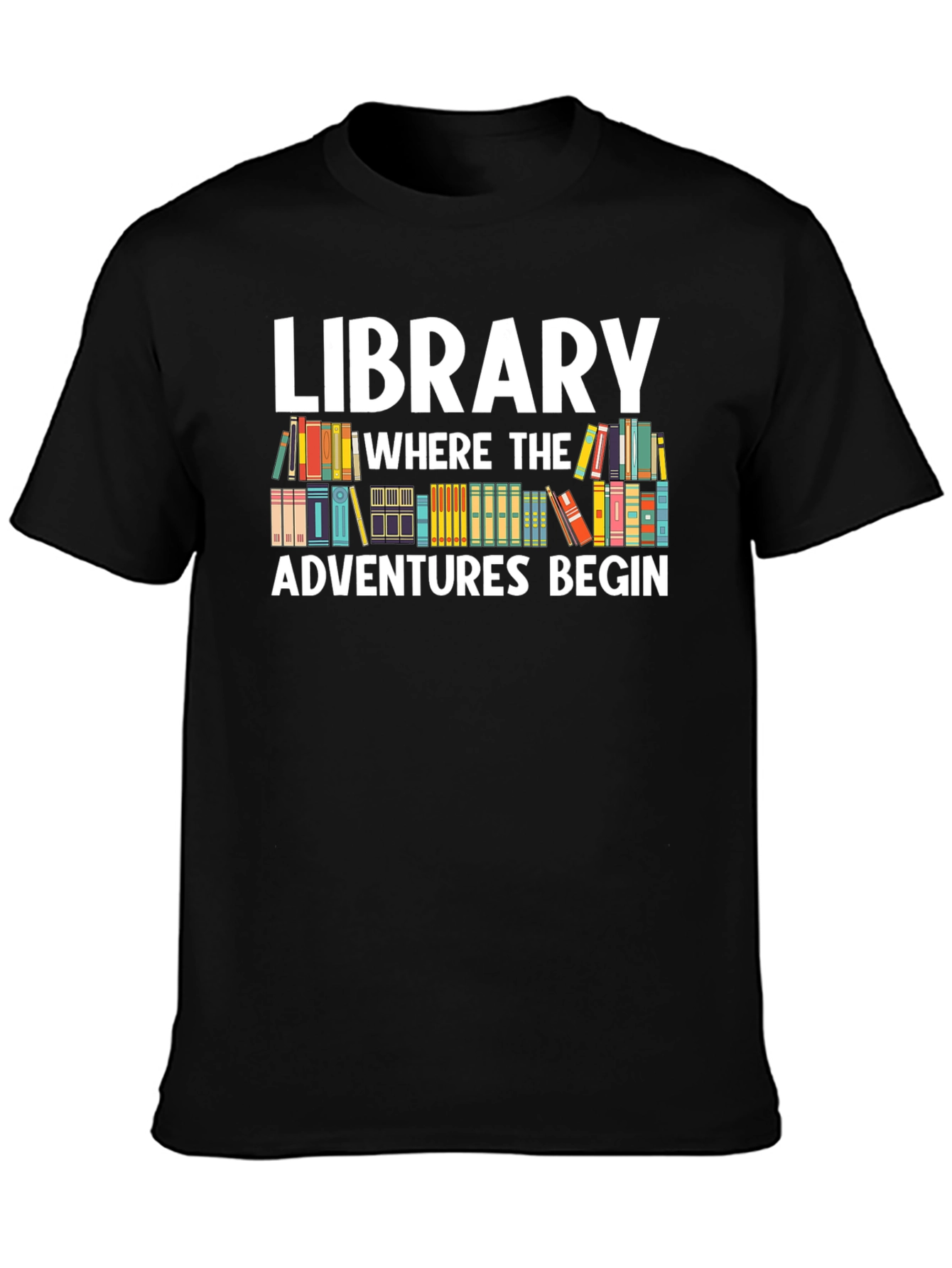 Library Adventures Graphic Tee - Book Lover Shirt