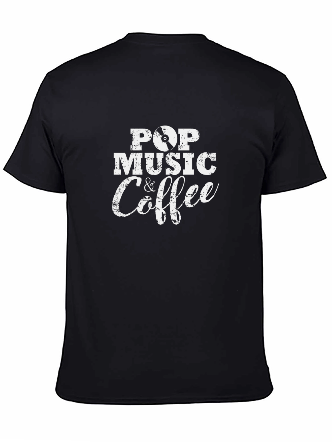 Pop Music & Coffee Black Graphic Tee