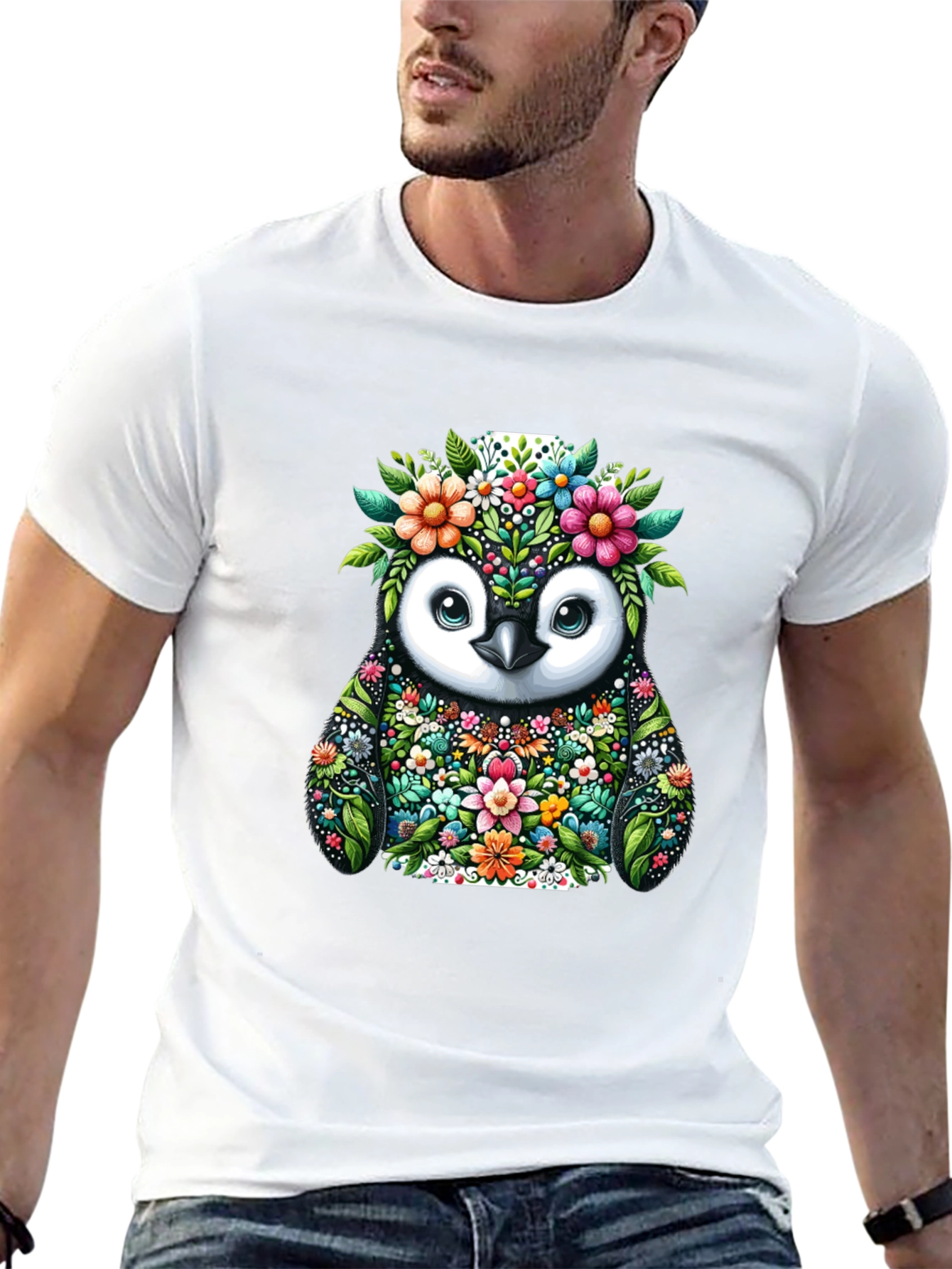 Floral Penguin Graphic Tee