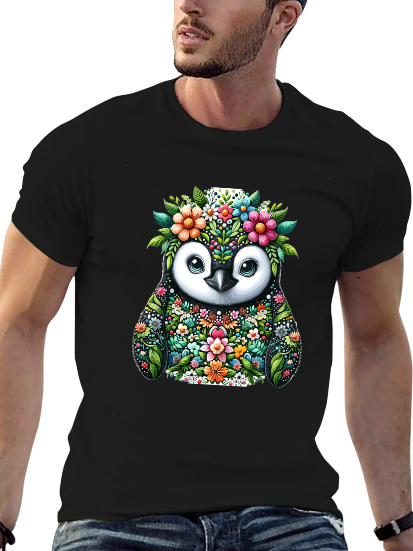 Floral Penguin Graphic Tee