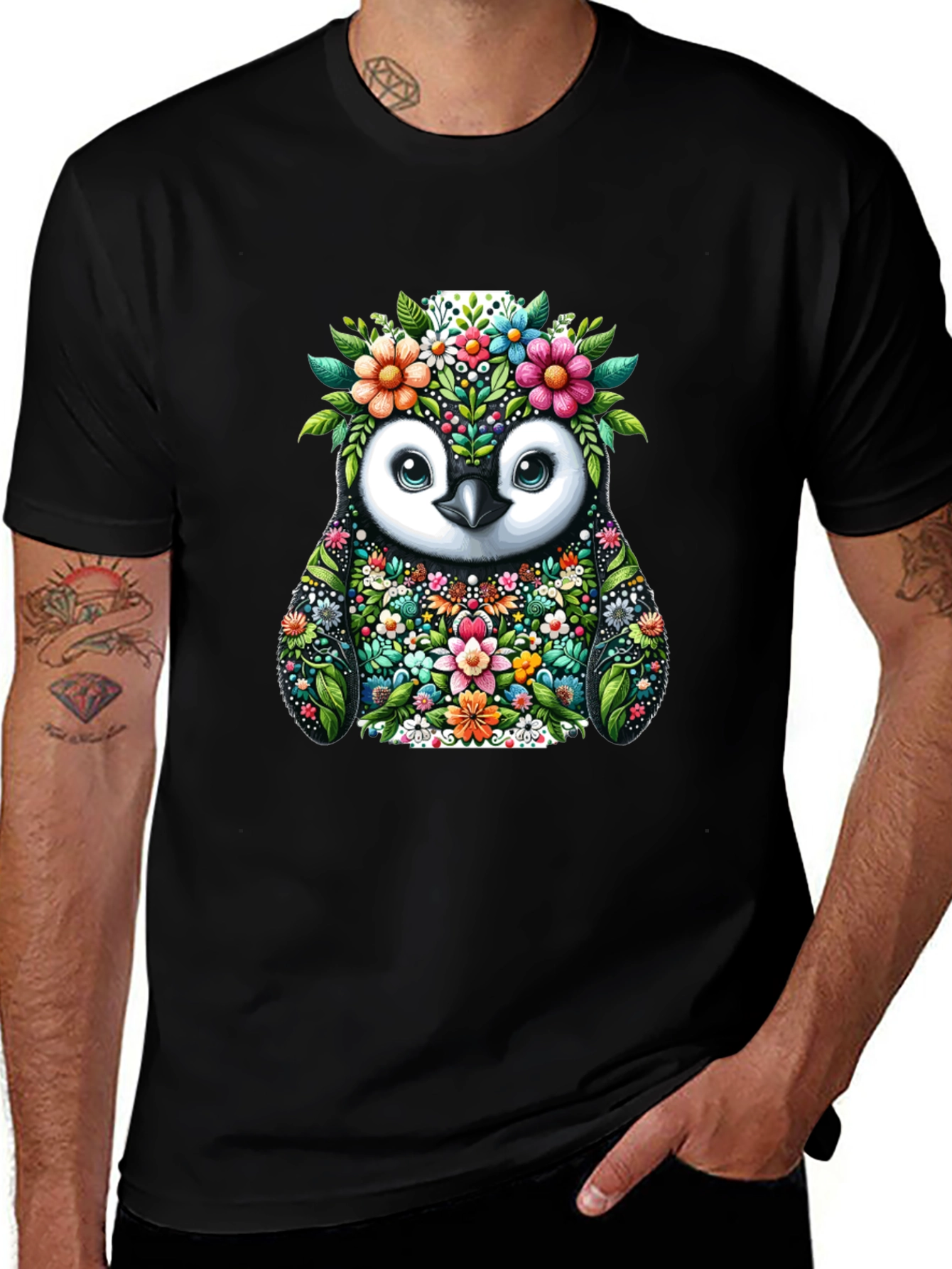 Floral Penguin Graphic Tee