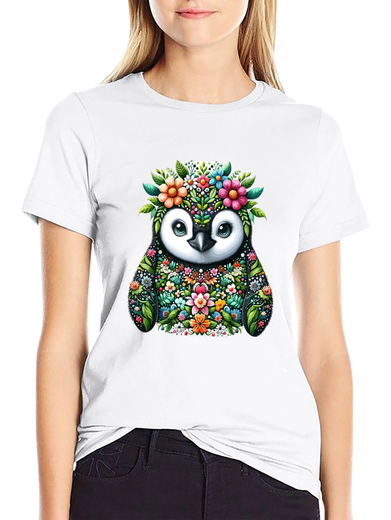 Floral Penguin Graphic Tee