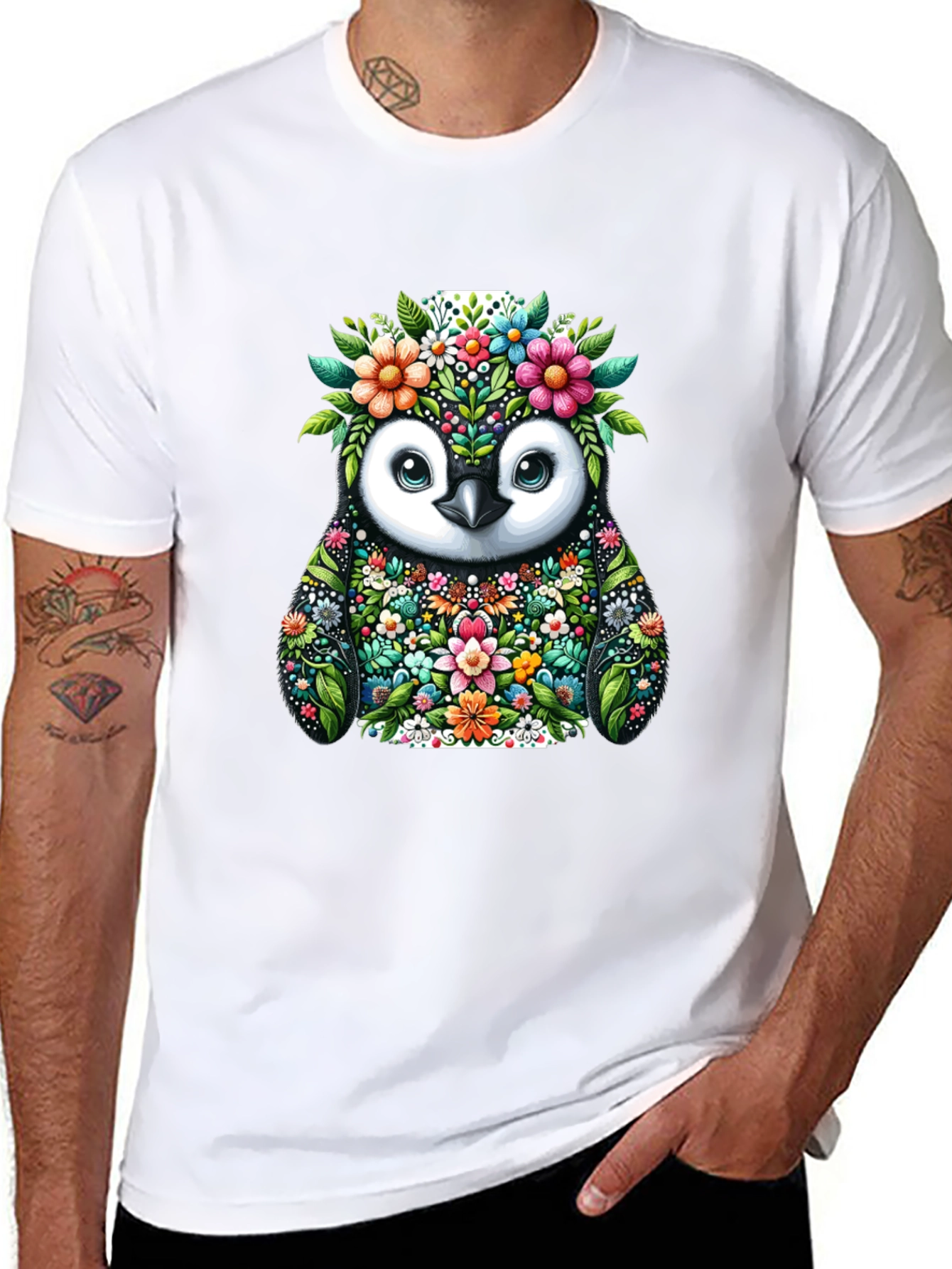 Floral Penguin Graphic Tee