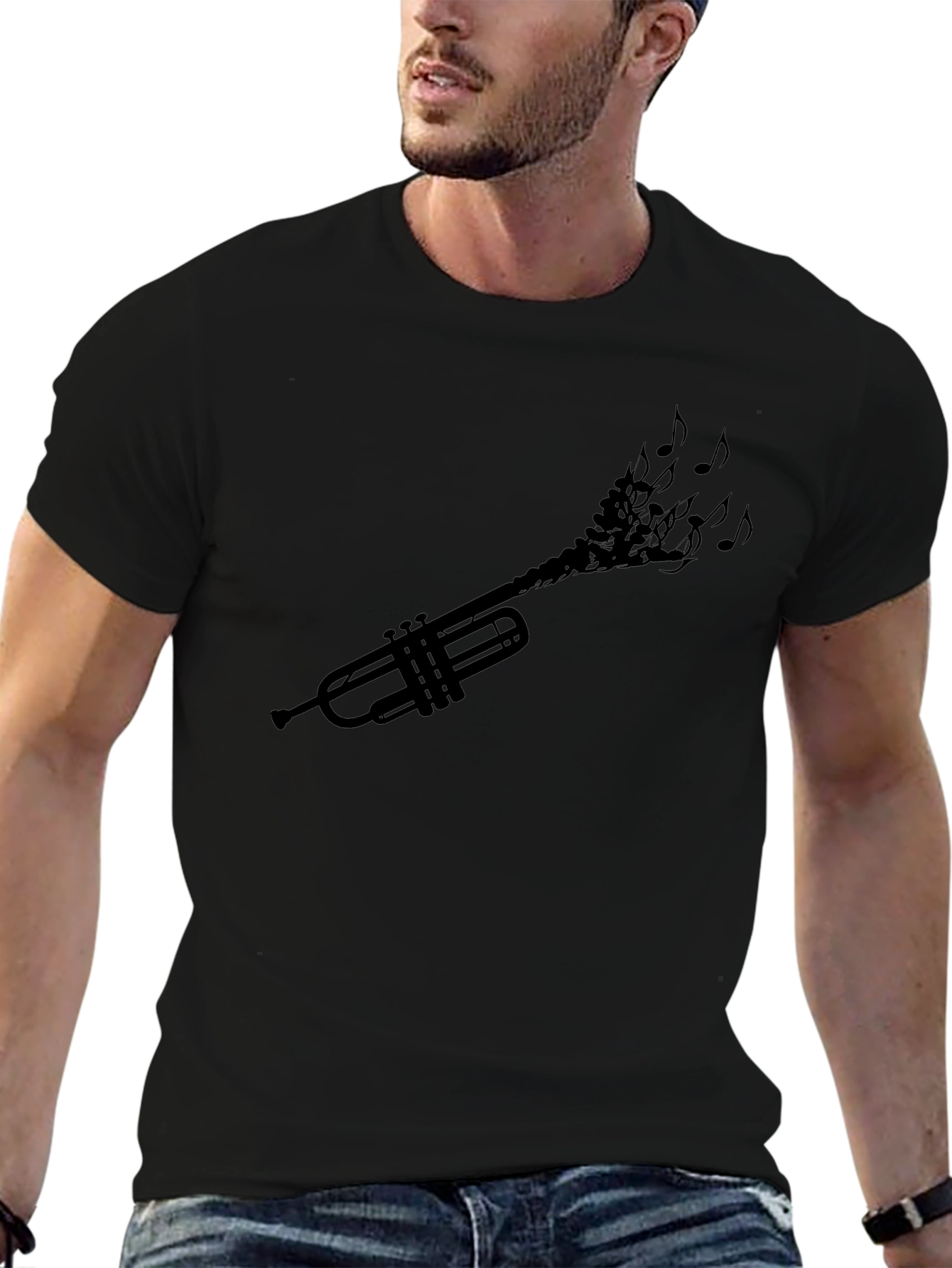 Trumpet Music Notes Graphic Tee