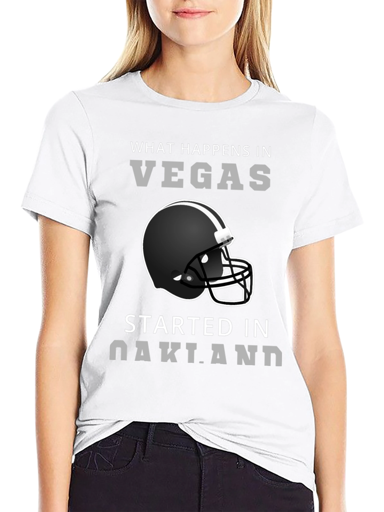 Vegas Started in Oakland Football Helmet T-Shirt