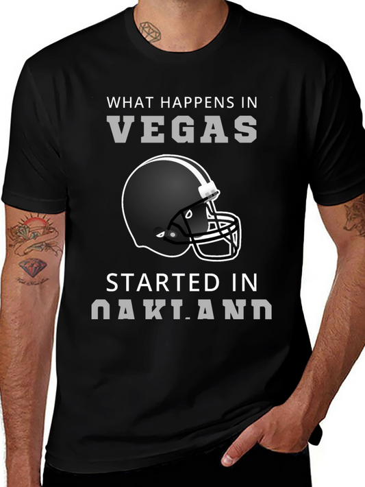 Vegas Started in Oakland Football Helmet T-Shirt