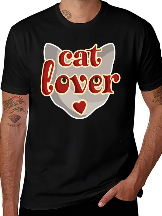Cat Lover Graphic T-Shirt - Black