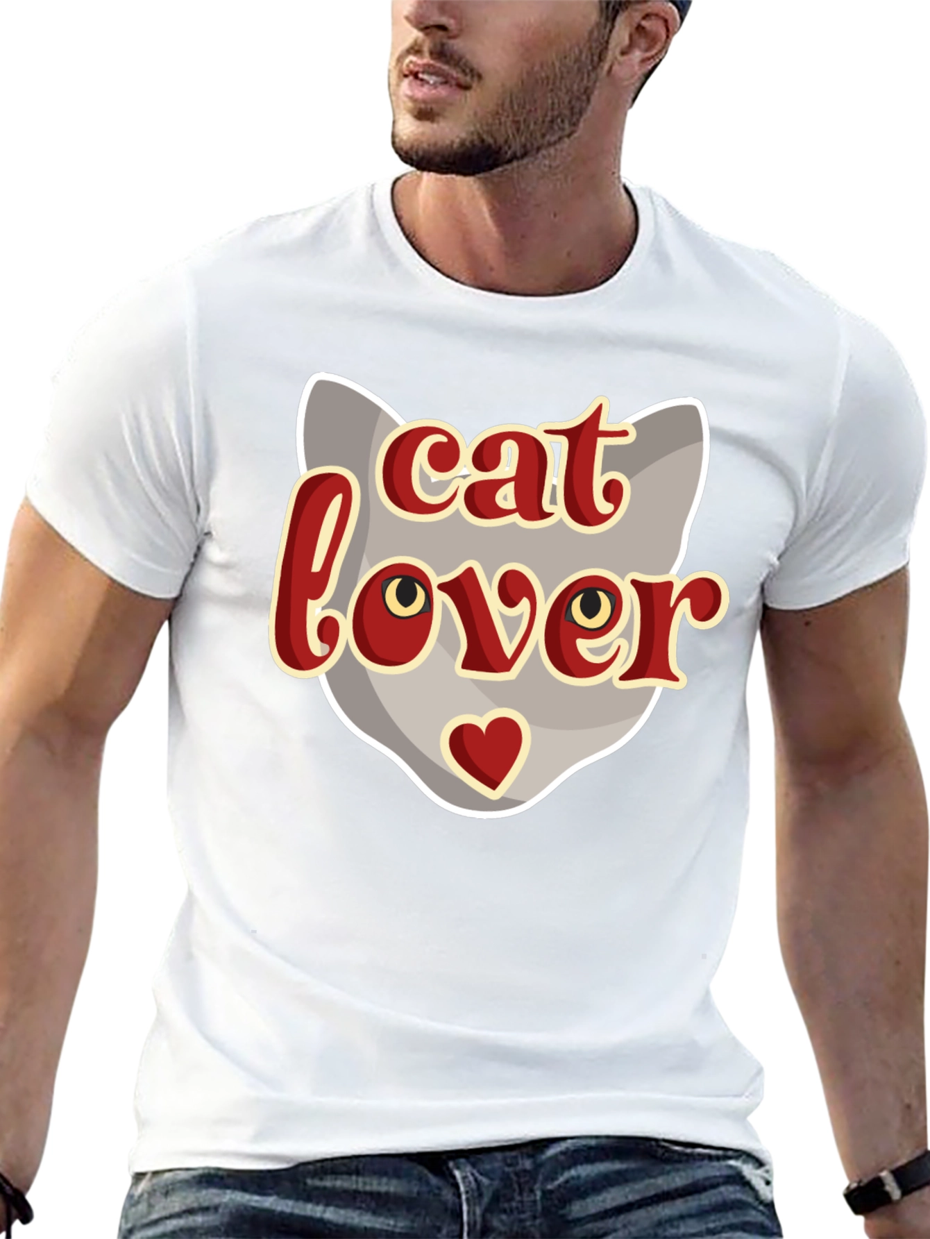 Cat Lover Graphic T-Shirt - Black