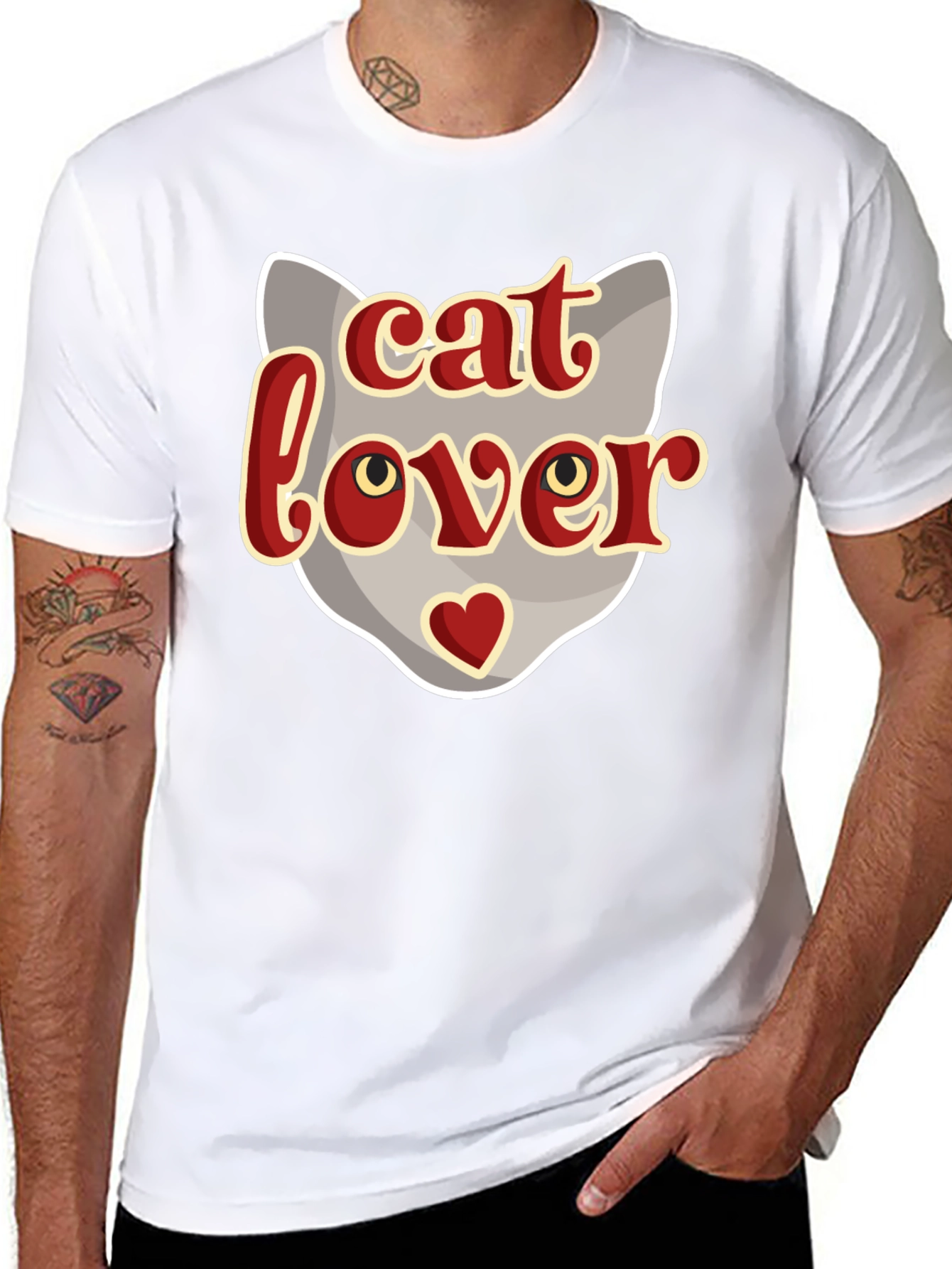 Cat Lover Graphic T-Shirt - Black