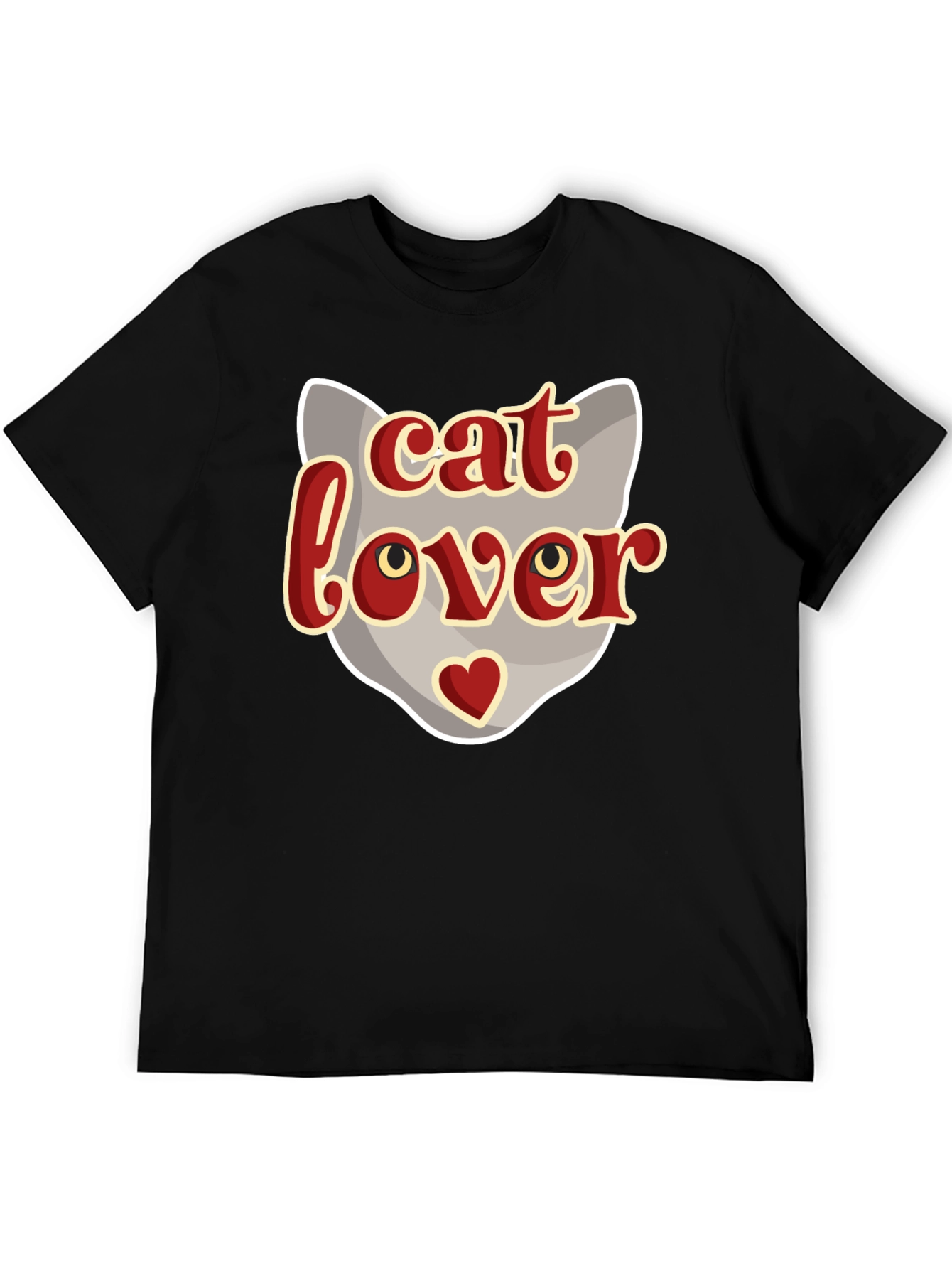 Cat Lover Graphic T-Shirt - Black