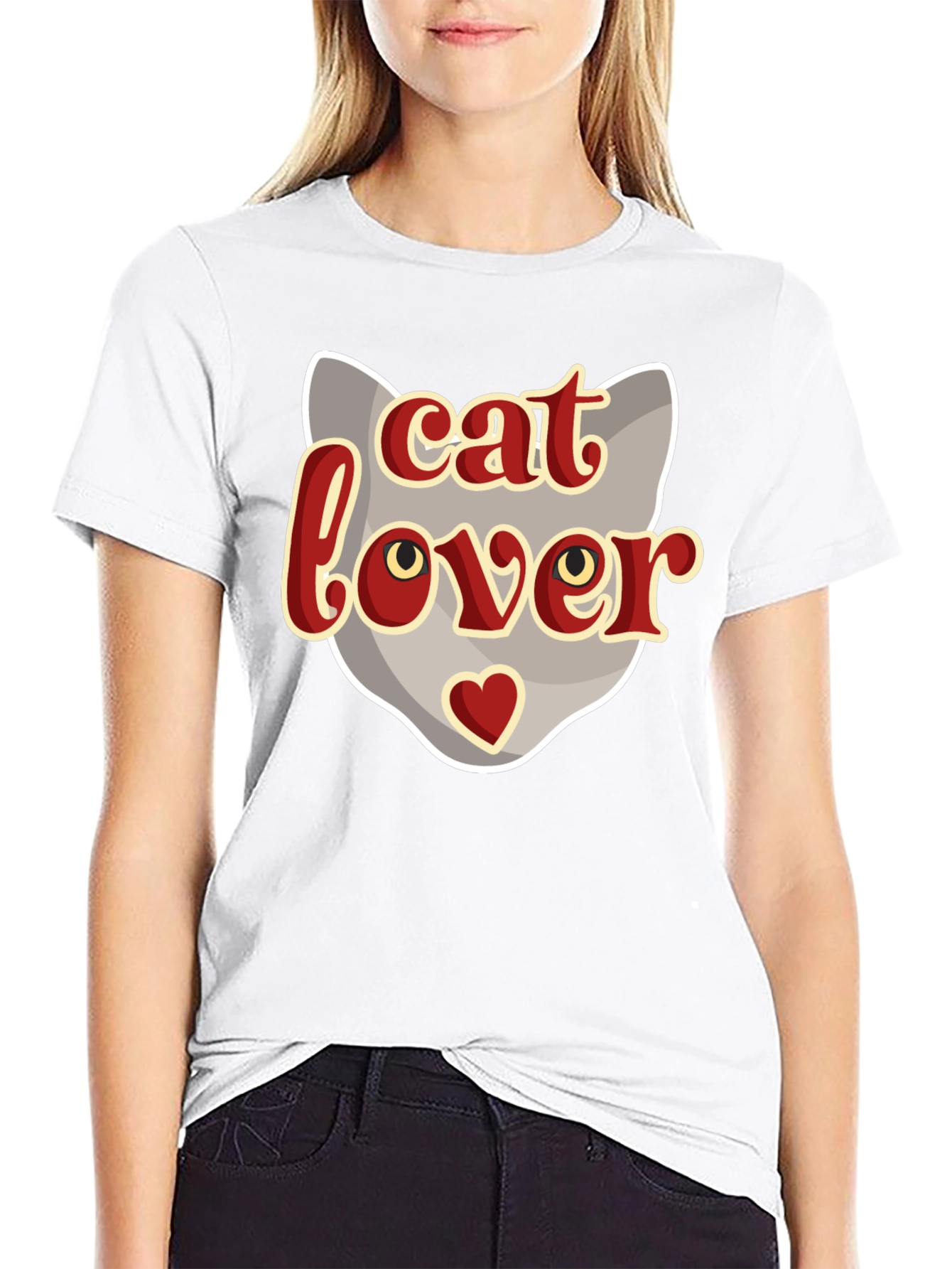 Cat Lover Graphic T-Shirt - Black