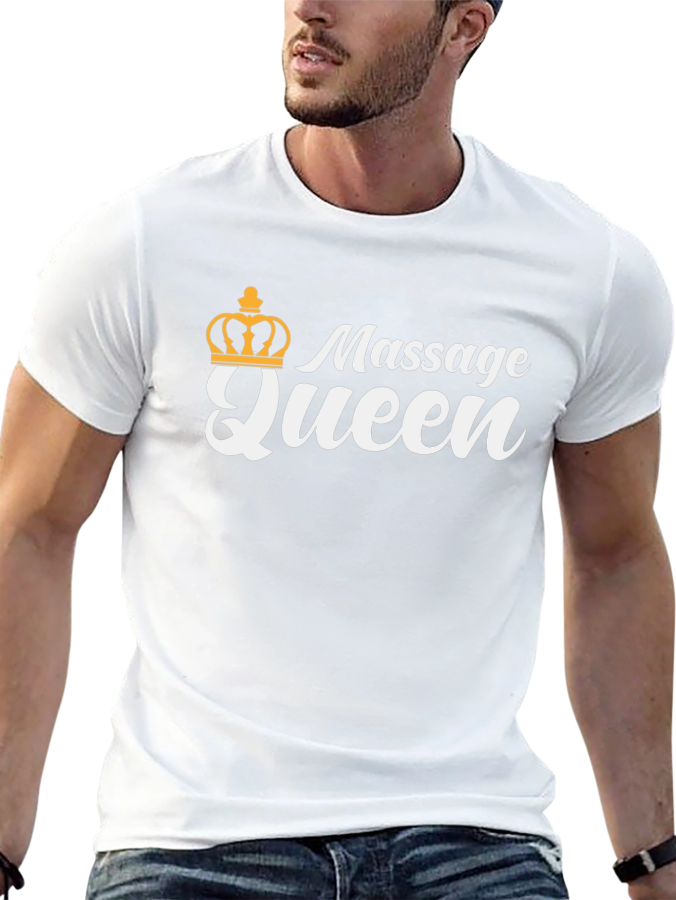 Massage Queen T-Shirt - Black Crown Graphic Novelty Tee